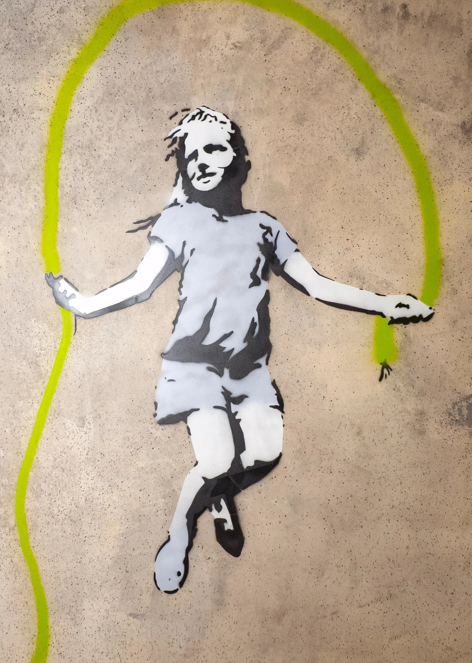 Banksy: İp Atlayan Kız metal tablo