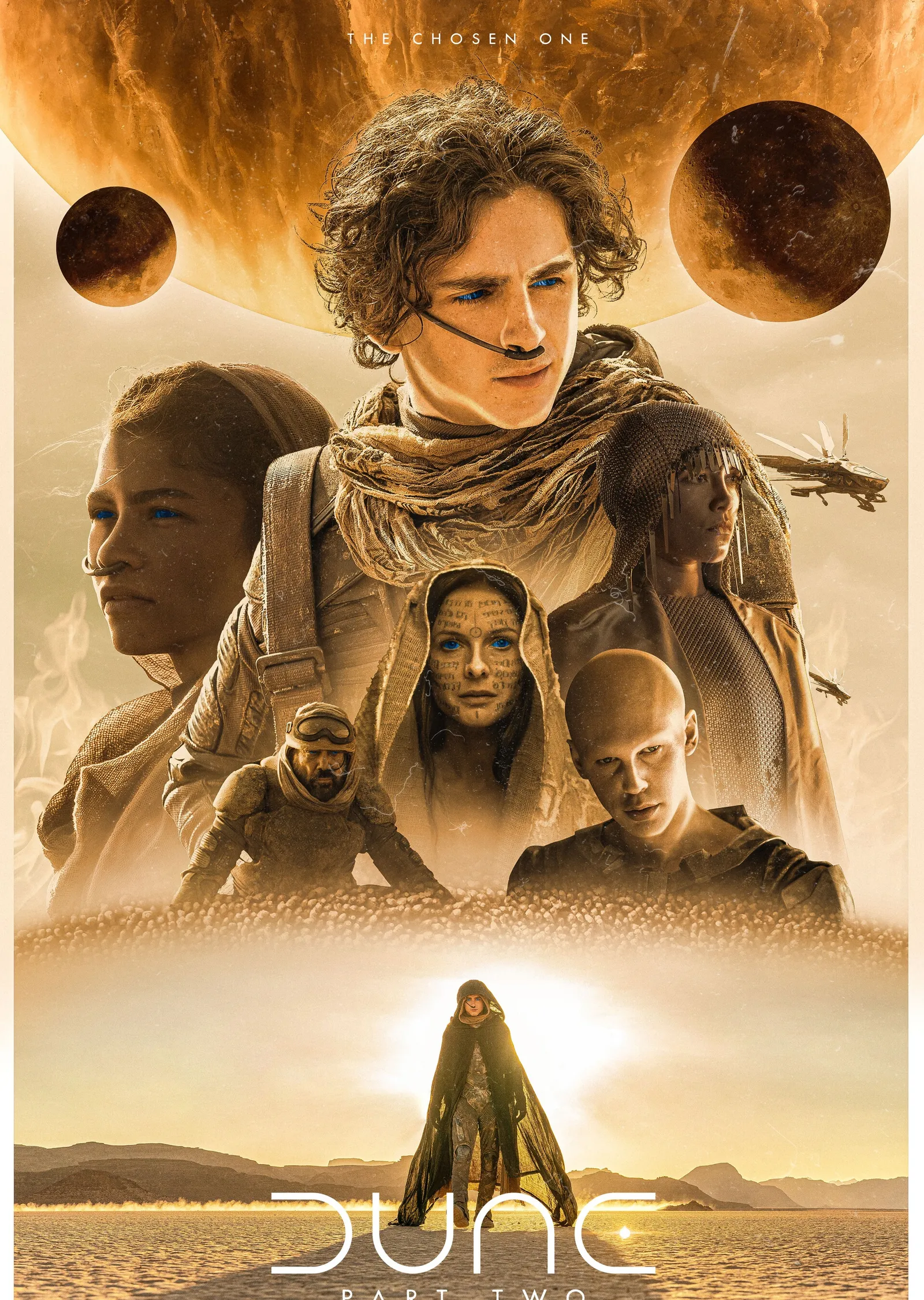 Dune: Part Two - Turuncu Kırmızısı Çöl Manzaralı Film metal tablo