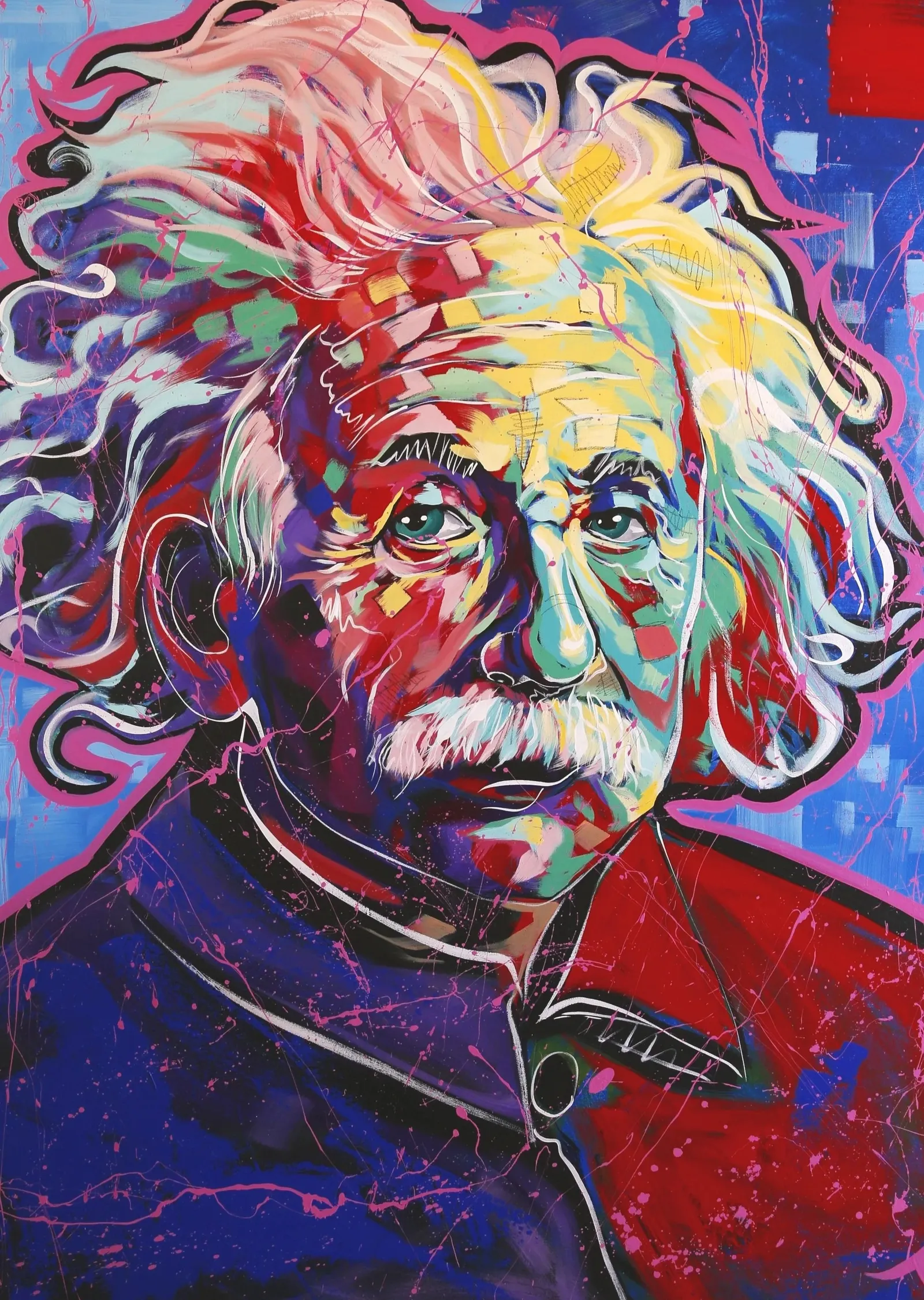 Albert Einstein: Soyut Sanat Portresi metal tablo