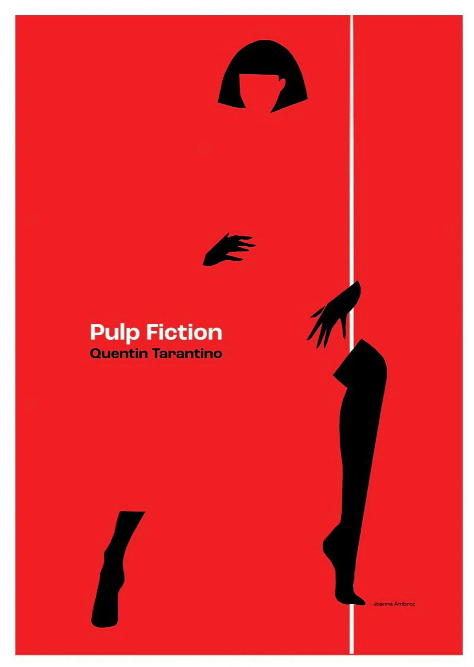 Kırmızı Fondaki Siyah Siluet Figürler - Pulp Fiction metal tablo