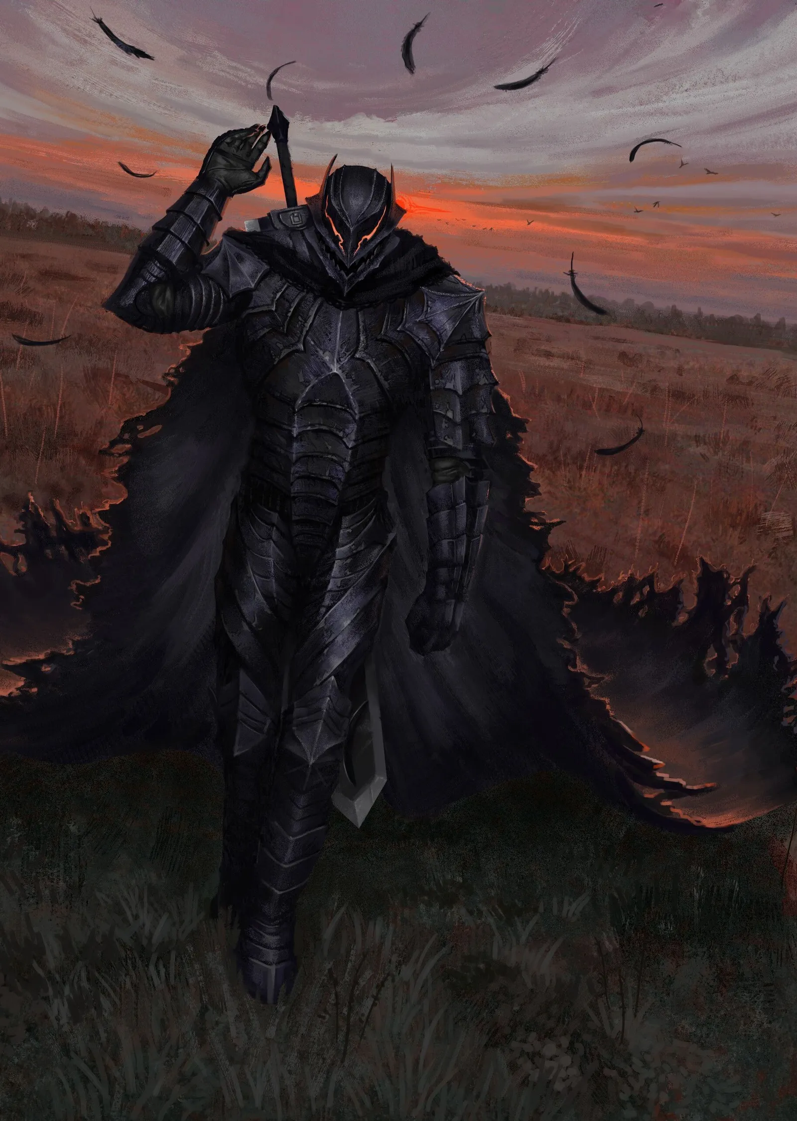 Berserk: Siyah Kılıçlı Avcı metal tablo