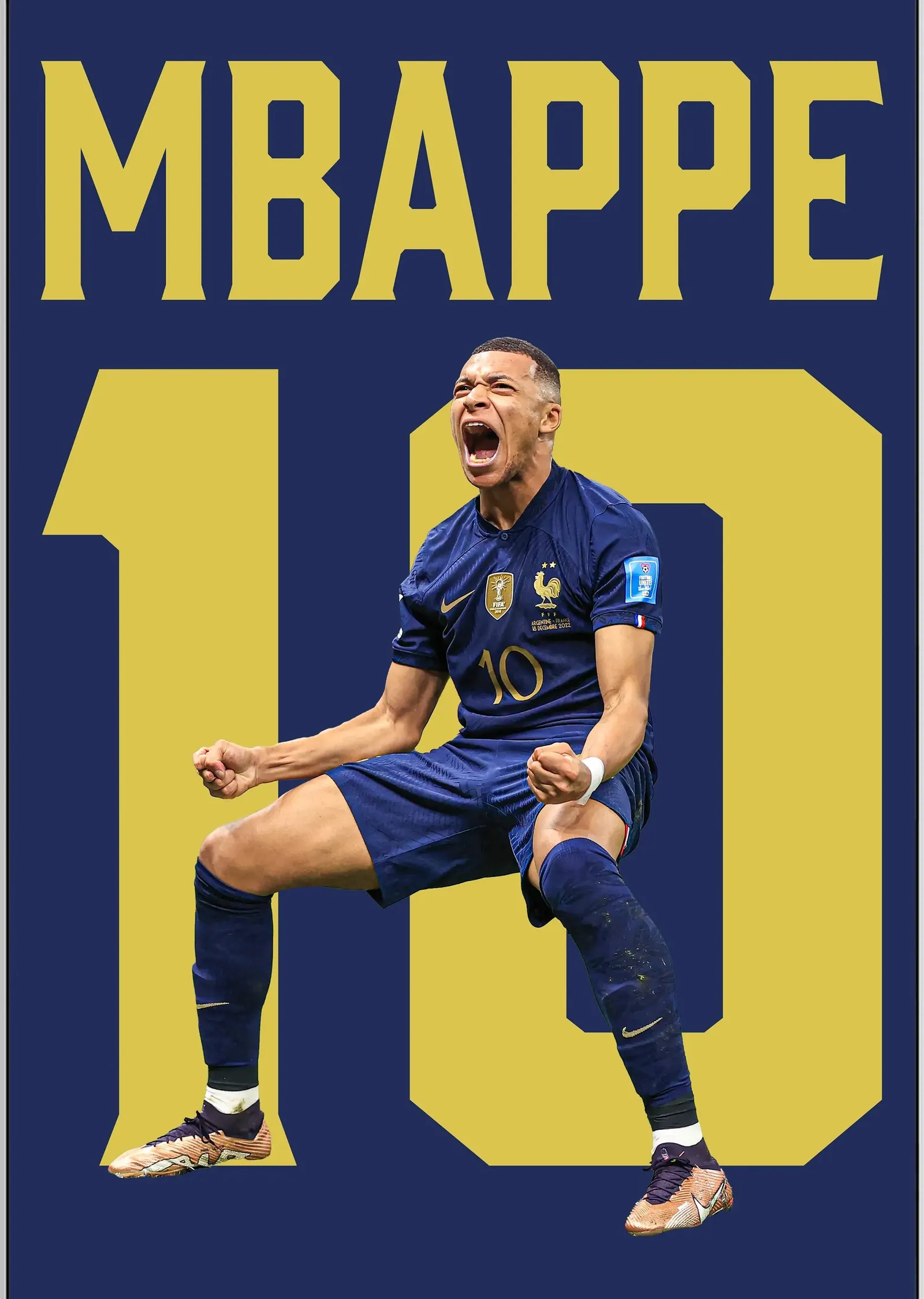 Kylian Mbappé Fransa 10 Numara metal tablo