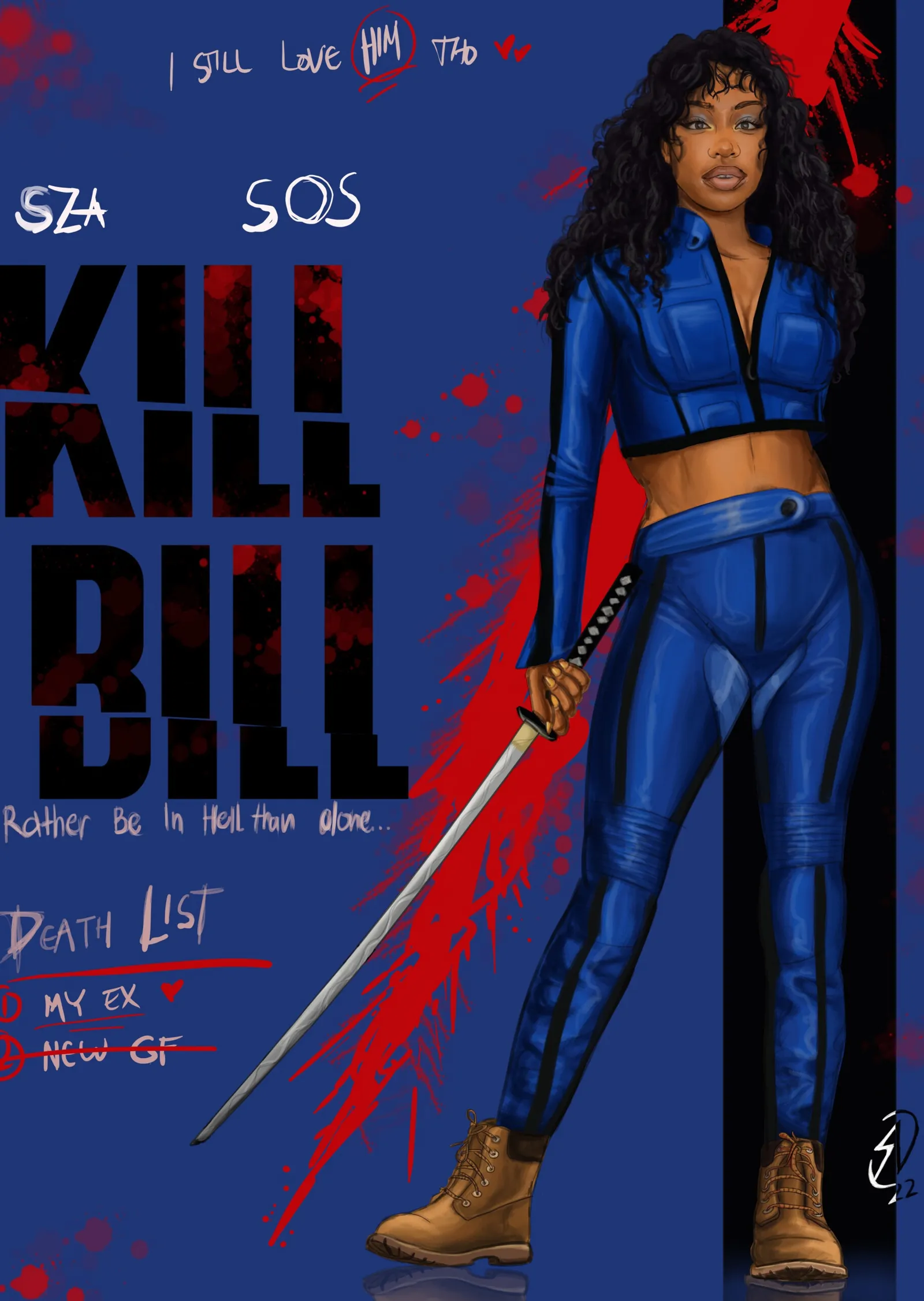 SZA Kill Bill metal tablo