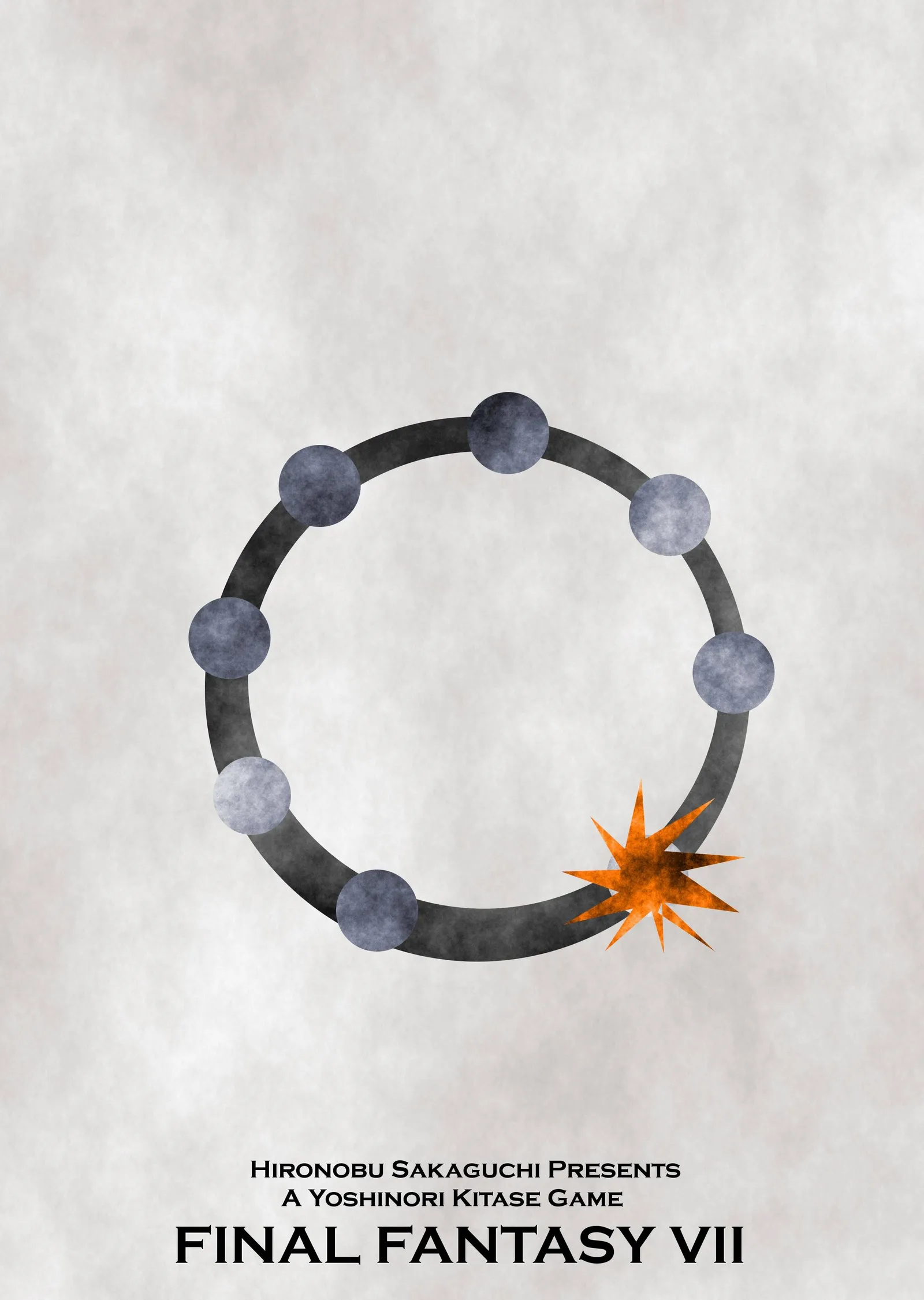 Final Fantasy VII Minimalist metal tablo
