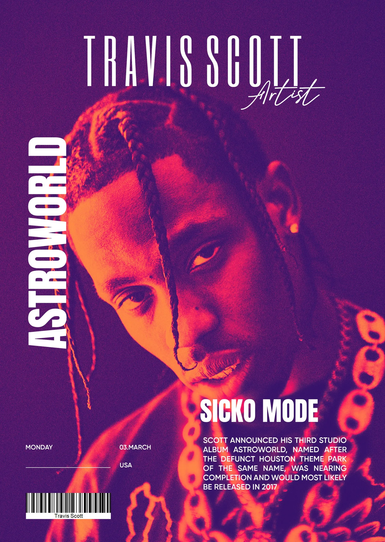 Travis Scott: Astroworld metal tablo