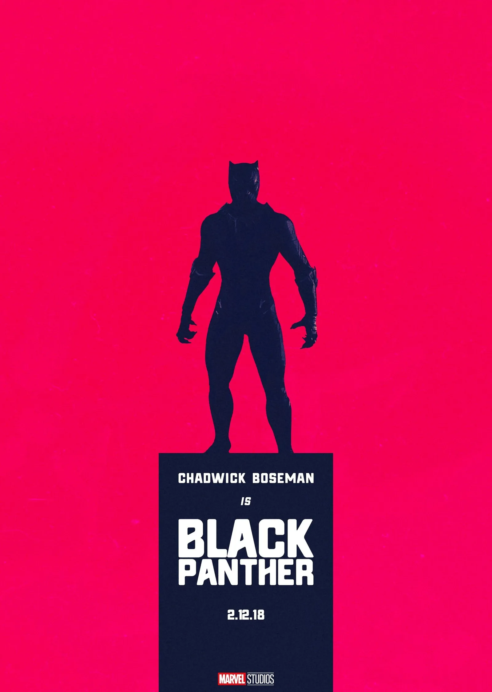 Black Panther - Kara Panter Minimalist metal tablo