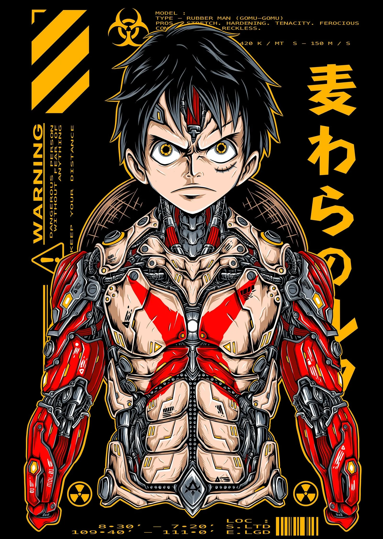 Monkey D. Luffy: Siber Tasarım metal tablo