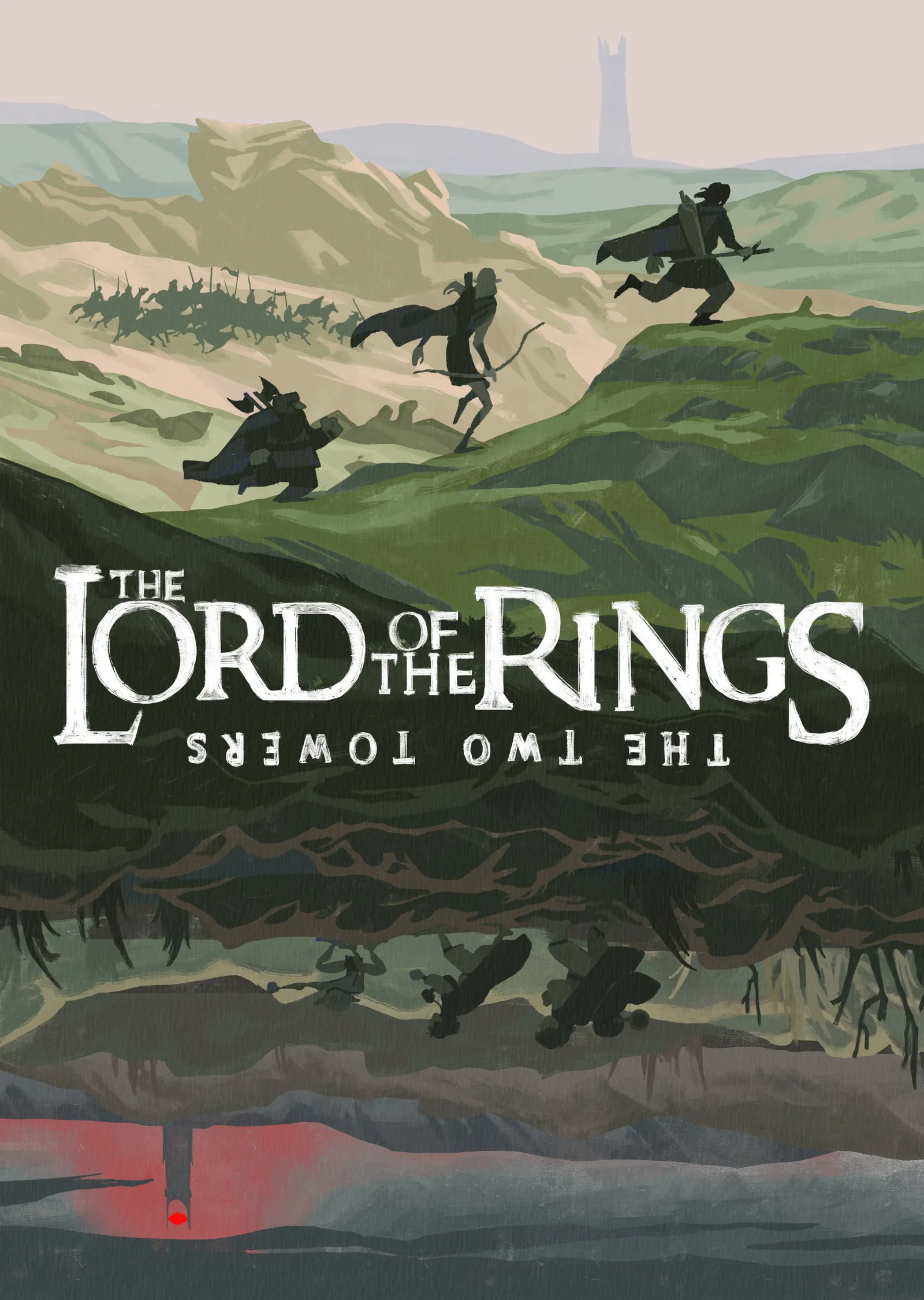 The Lord of the Rings: The Two Towers - İki Kule (Minimalist) metal tablo