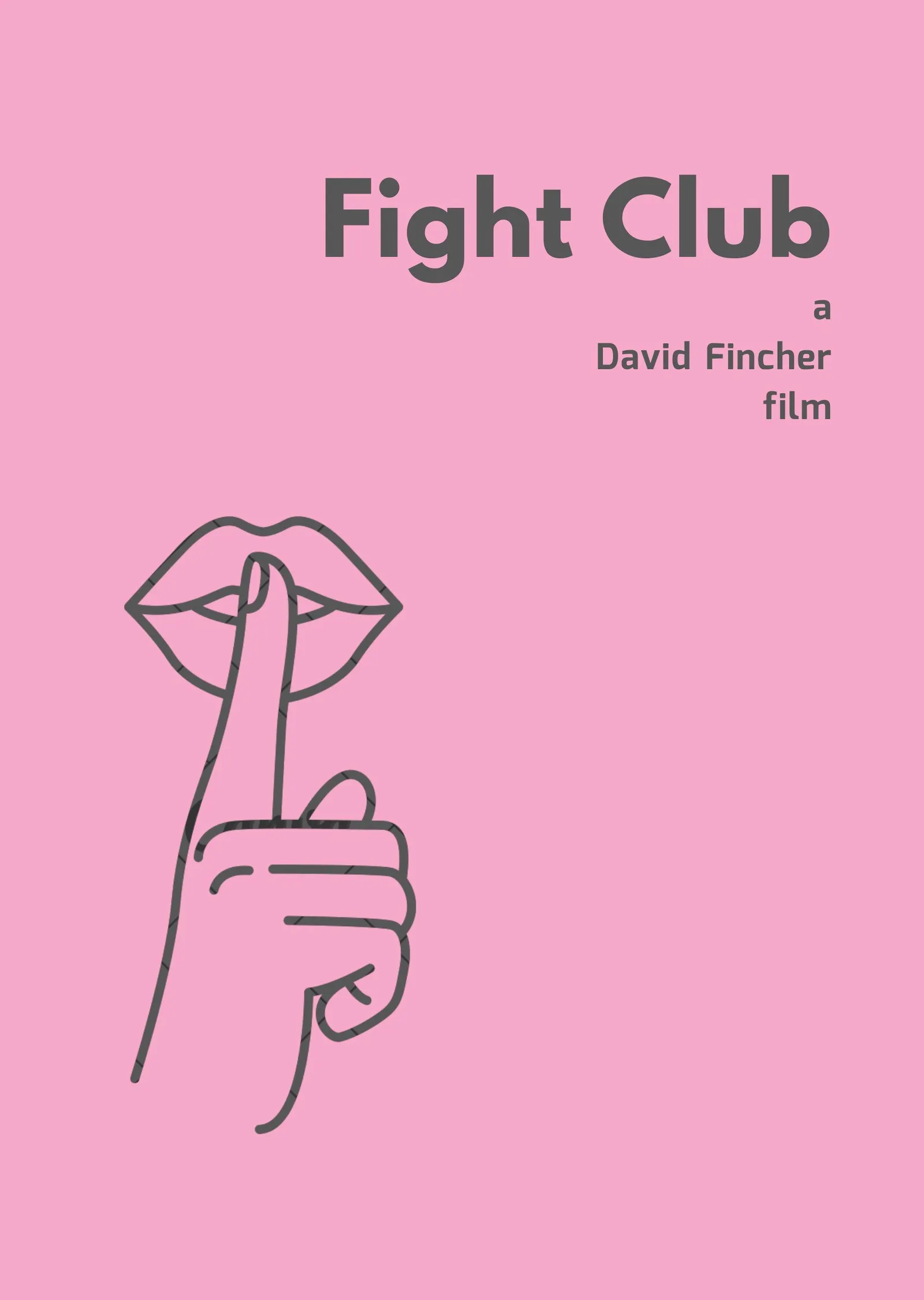 Fight Club: Pembe Zemin Sus İşareti metal tablo
