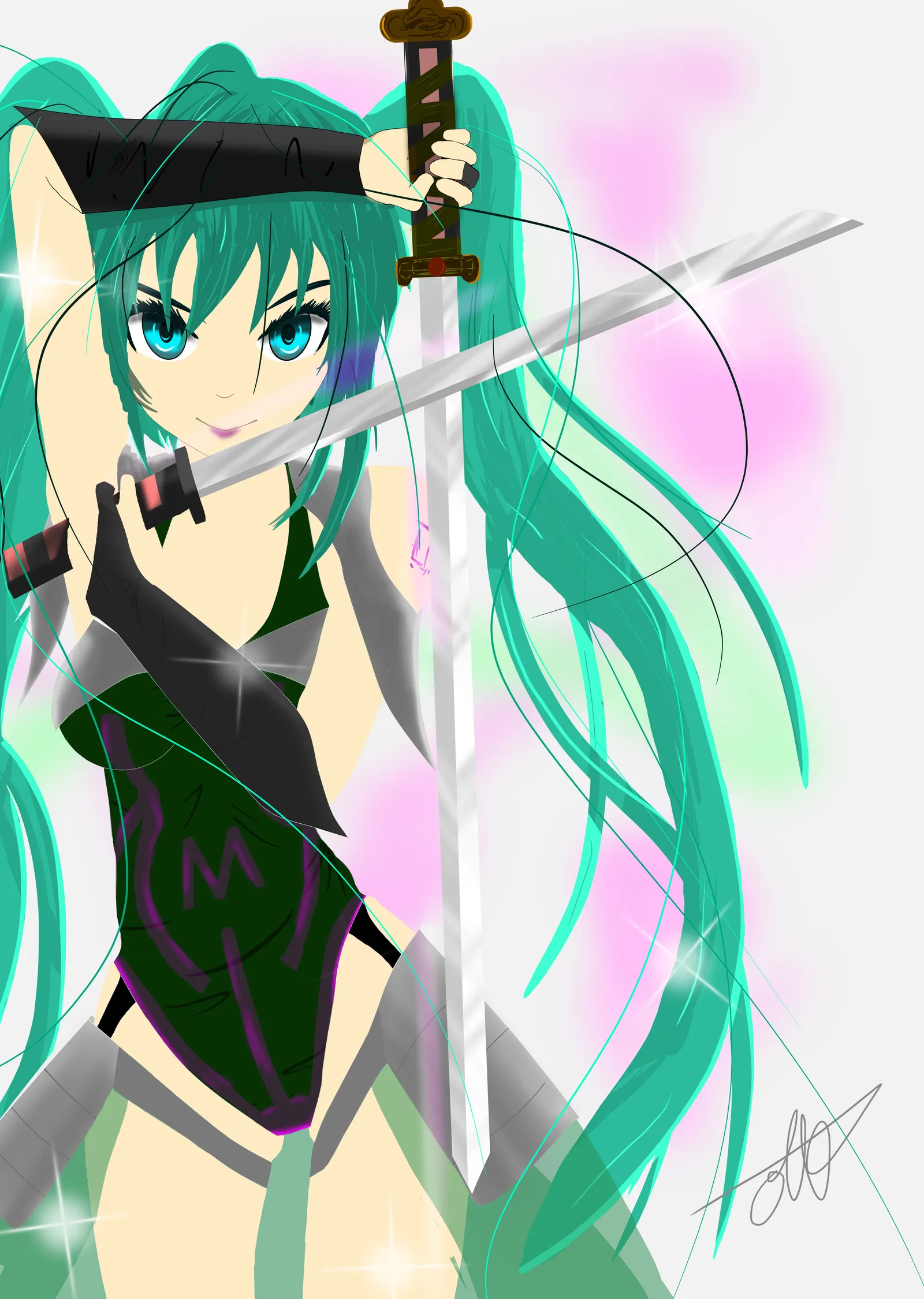 Hatsune Miku Fan Art metal tablo
