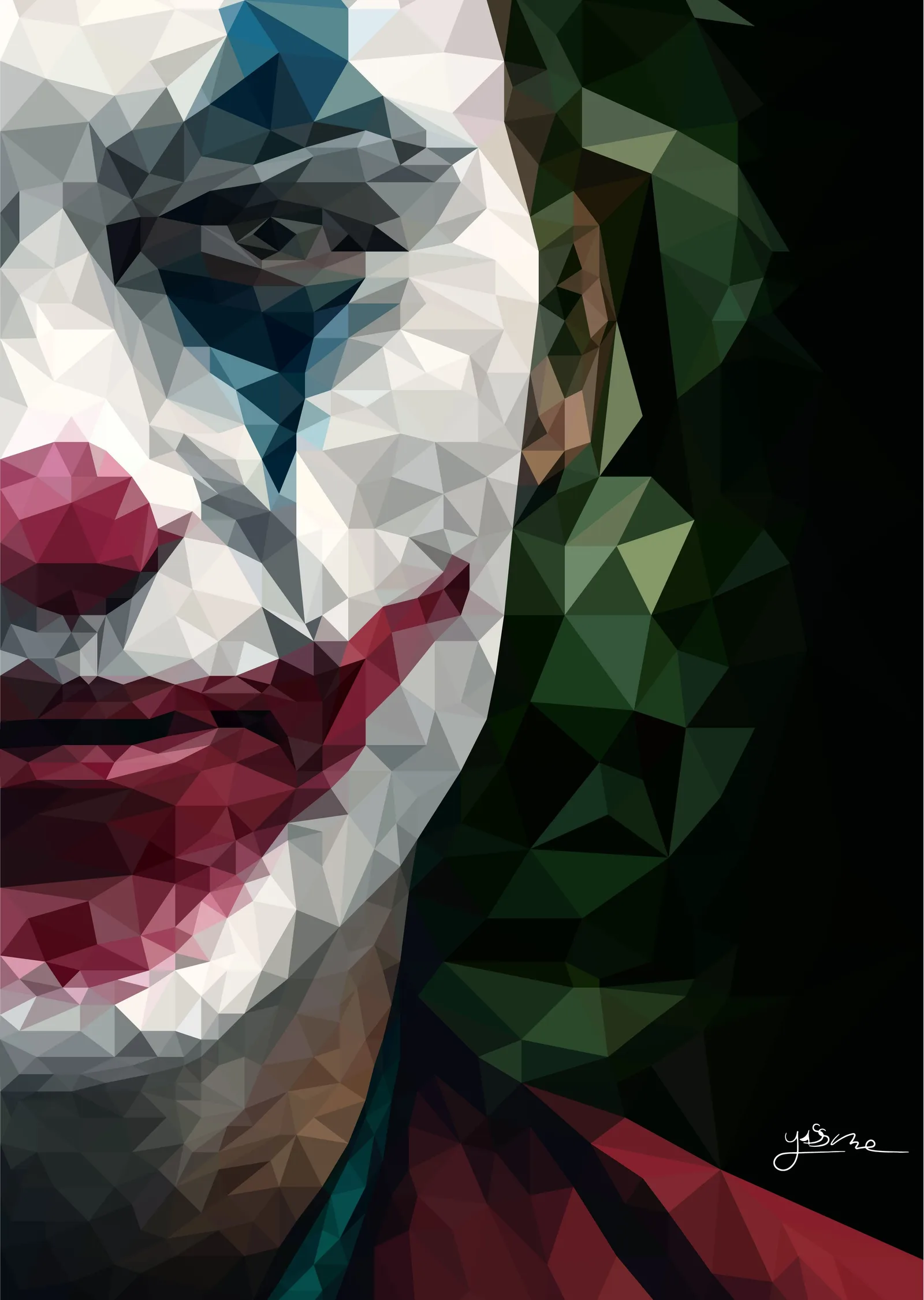 Joker Poligonal Portre metal tablo