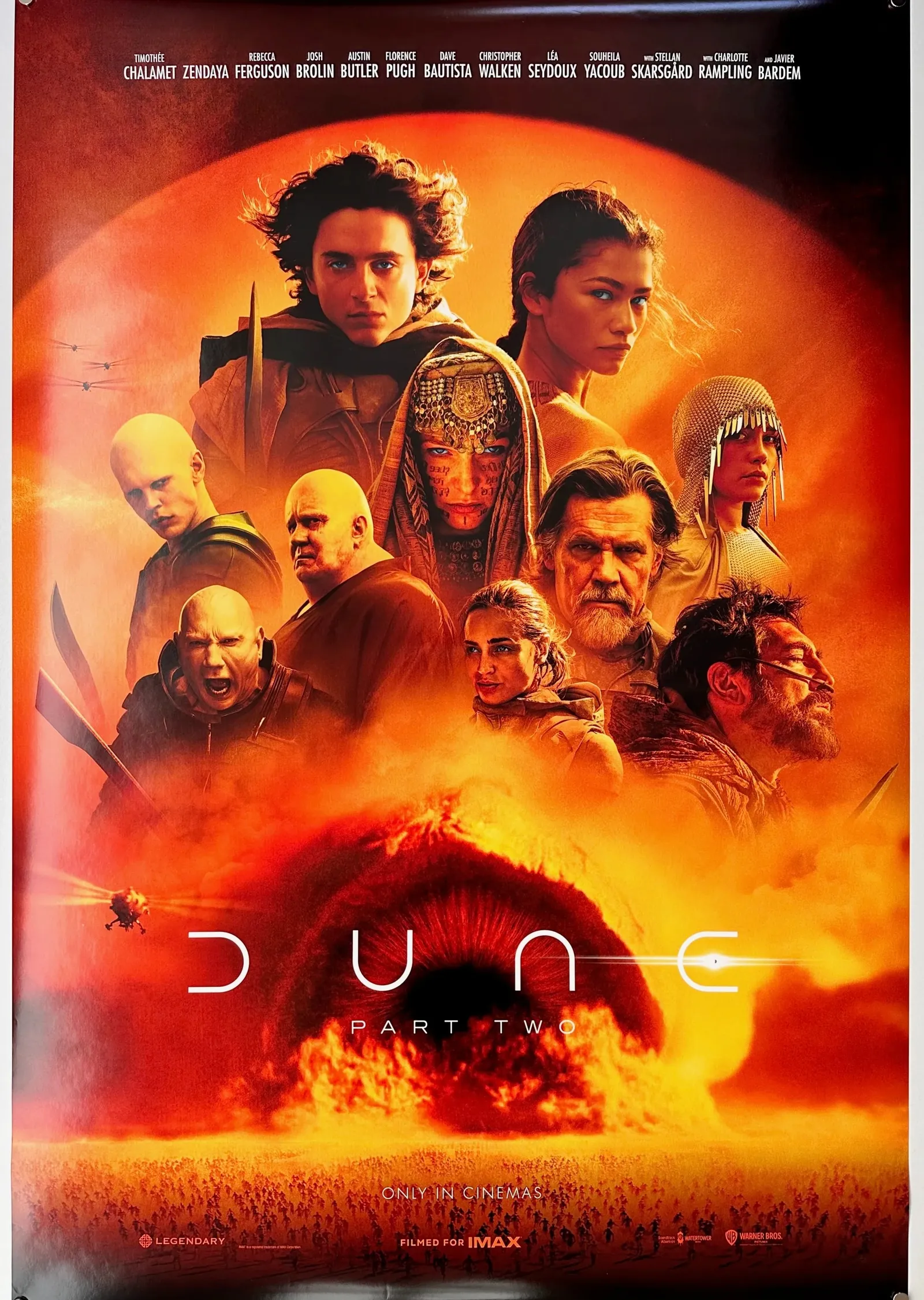 Dune: Part Two - Turuncu Kırmızılı Ateşli Çöl Manzaralı metal tablo