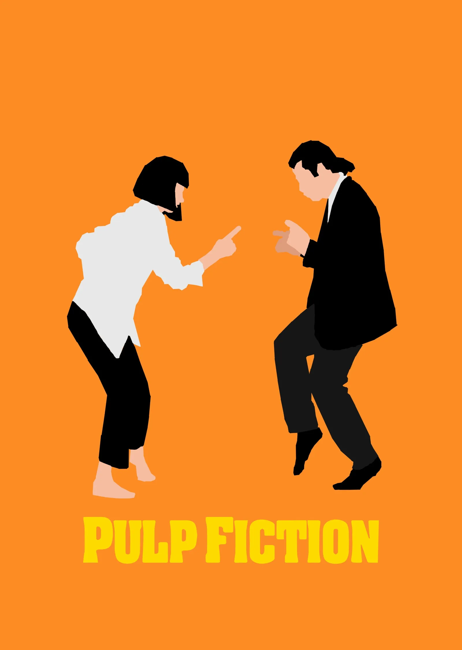 Pulp Fiction - Turuncu Fondaki Dans Eden İki Figür metal tablo
