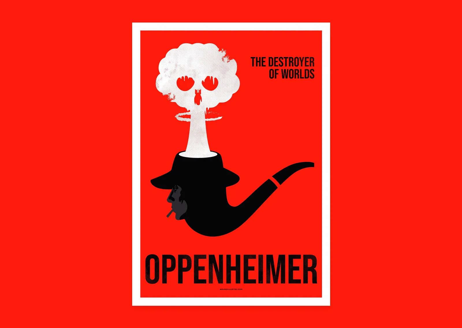 Oppenheimer: Kırmızı Zemin Pipo metal tablo