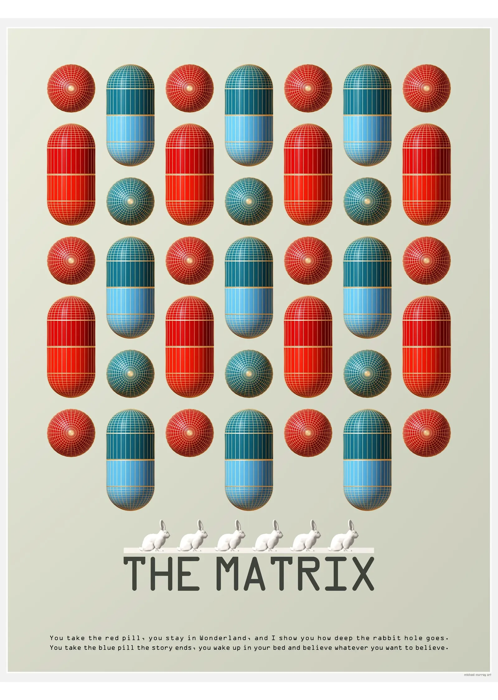 The Matrix - Kırmızı ve Mavi Hap metal tablo