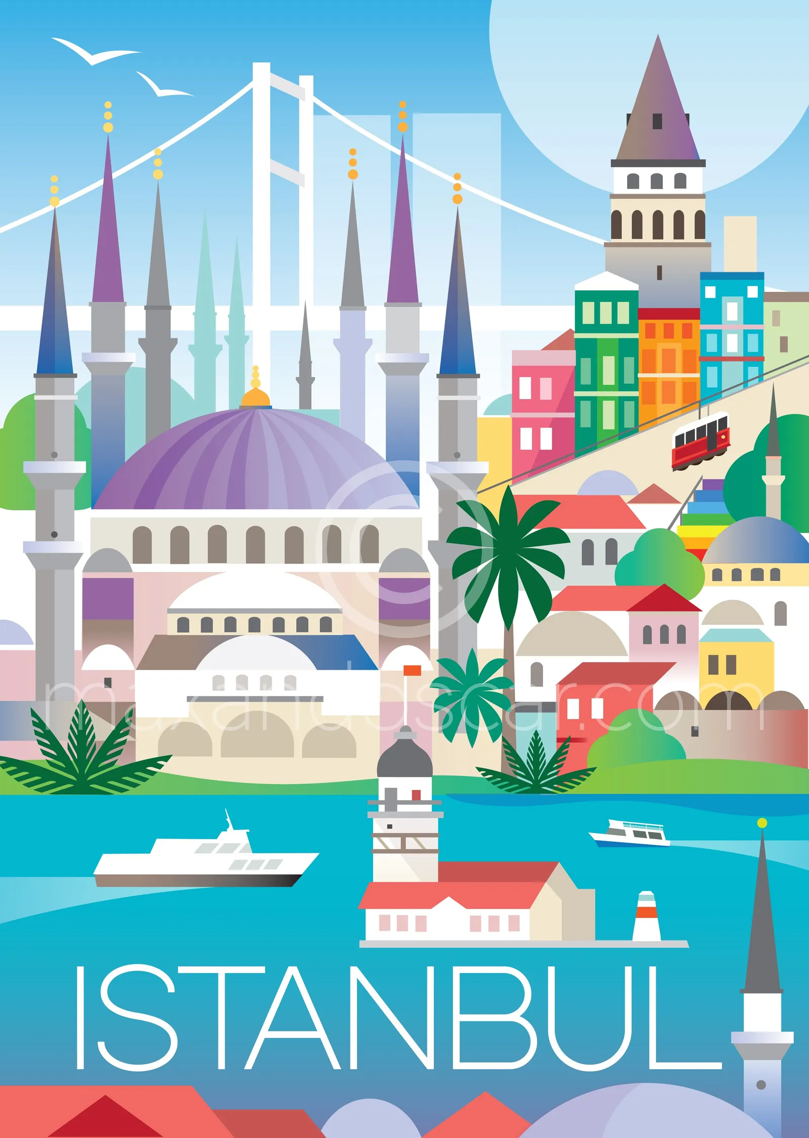 İstanbul: Boğazın İncisi metal tablo
