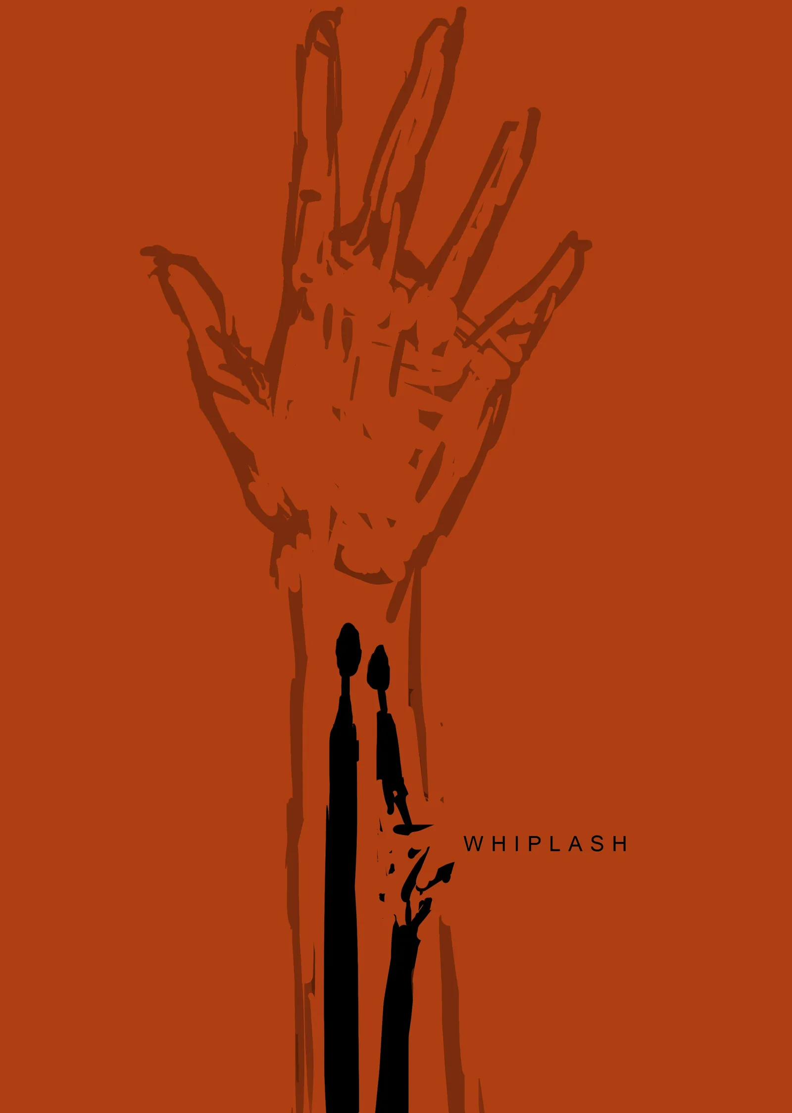 Whiplash - Turuncu El Silüeti metal tablo