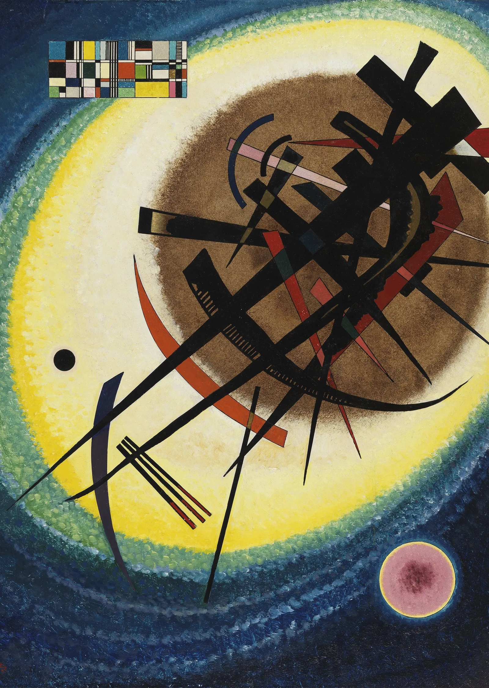 Wassily Kandinsky: Parlak Ovalda metal tablo