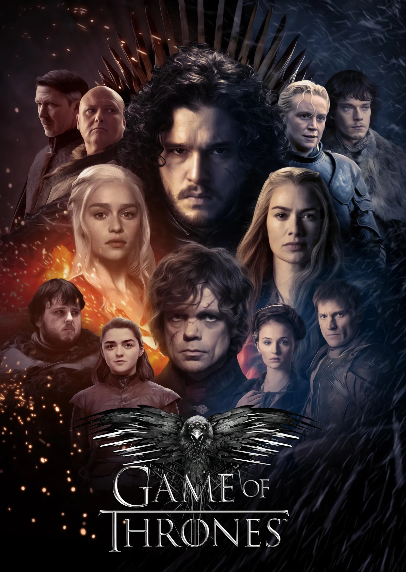 Game of Thrones - Taht Oyunları: Kızıl ve Mavi Alev metal tablo
