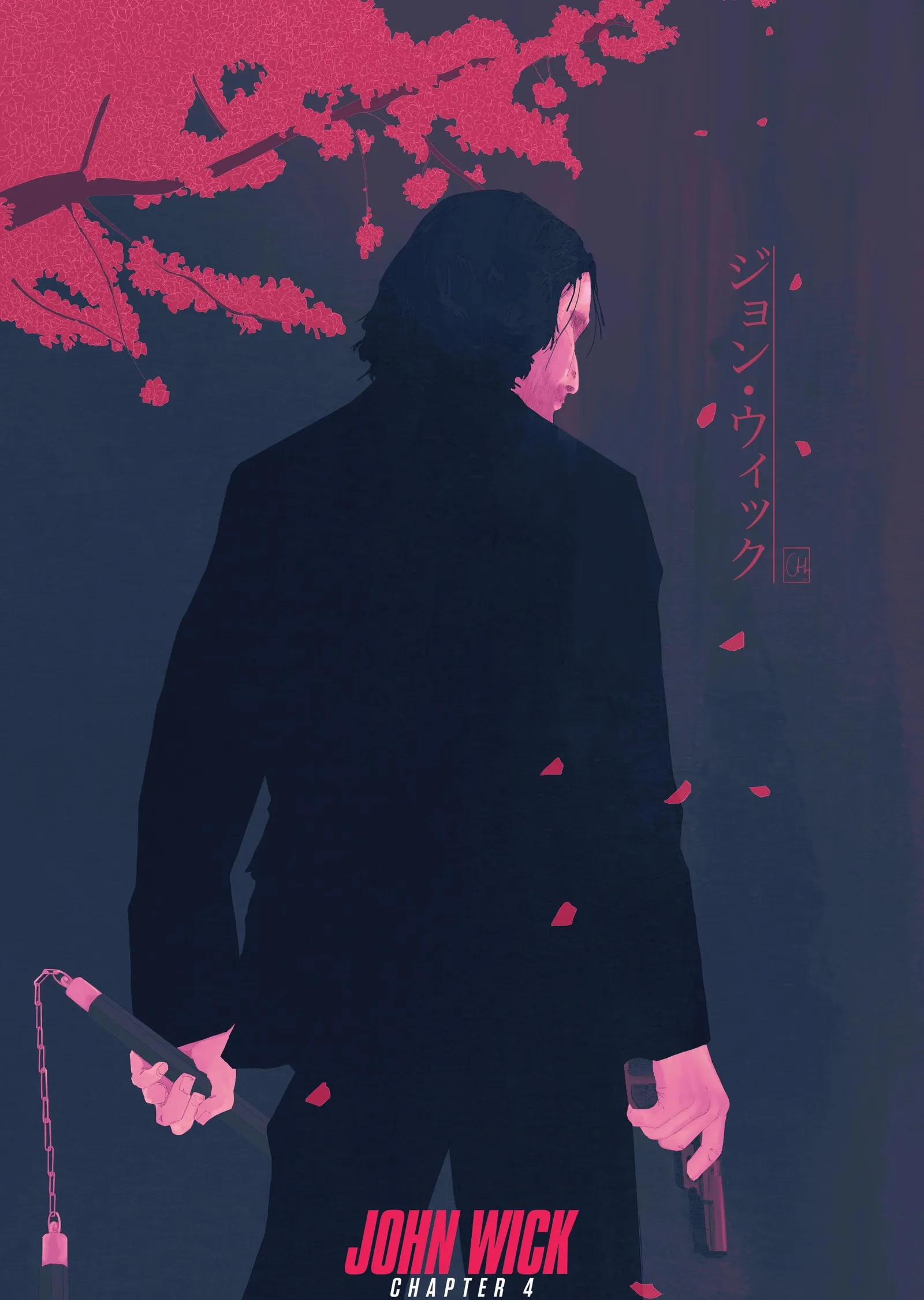 John Wick: Chapter 4 - Kırmızı Yaprak Düşüşü metal tablo