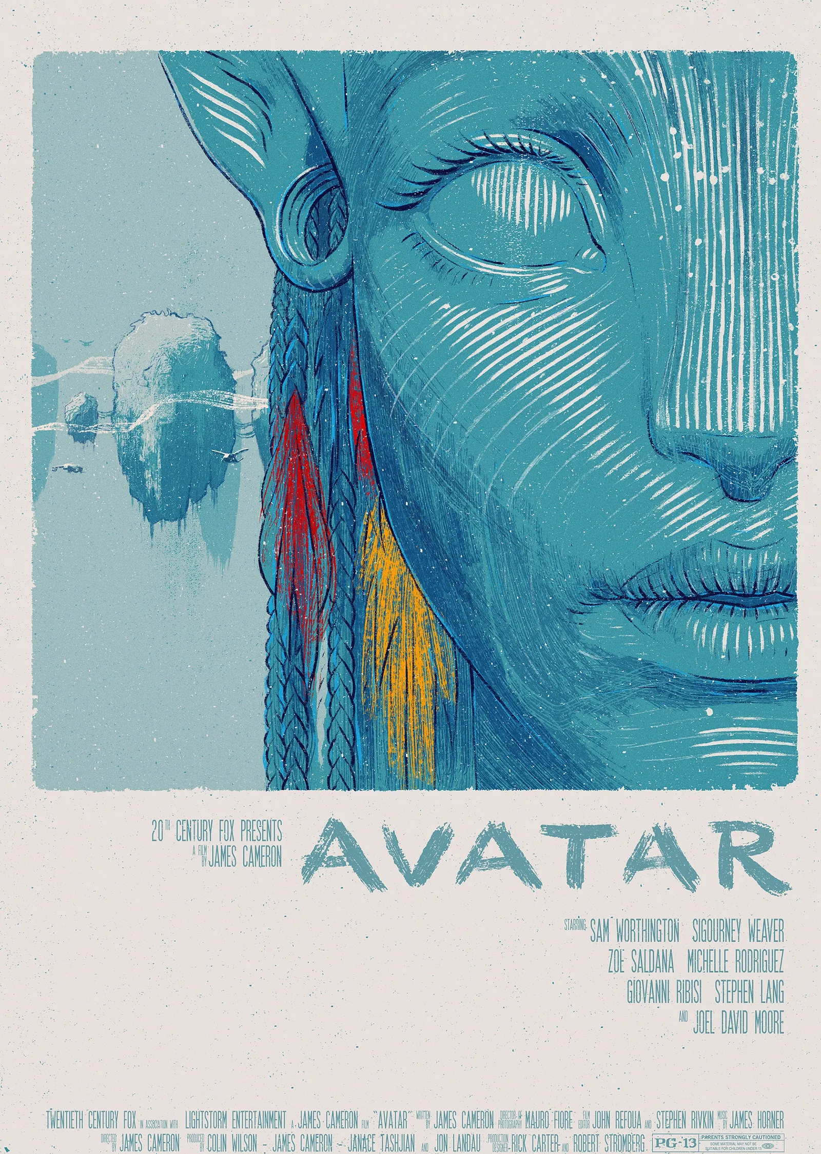 Avatar - Mavi Yüz ve Uzak Dağlar metal tablo