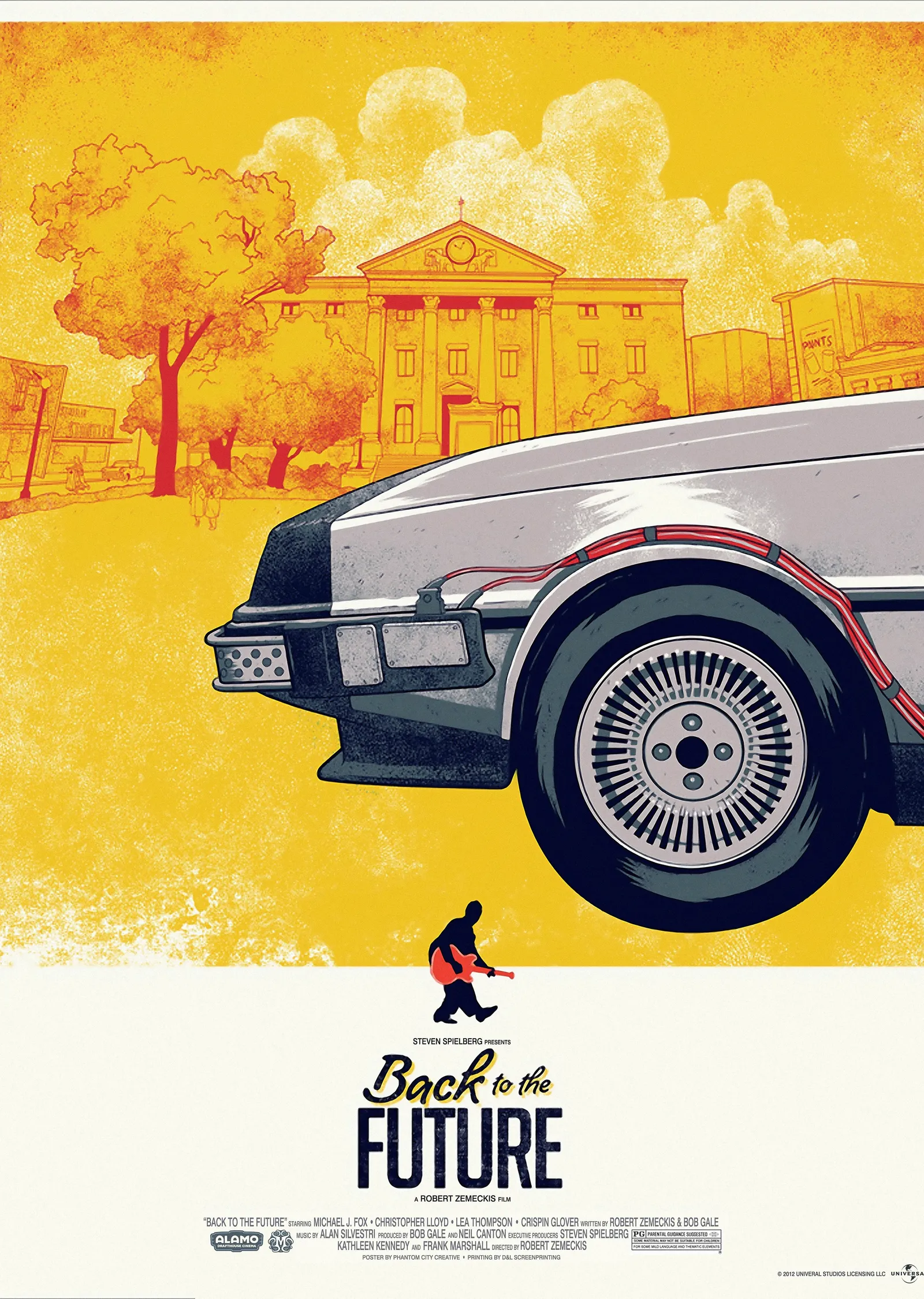 Back to the Future - Geleceğe Dönüş Turuncu Gri Desenli metal tablo