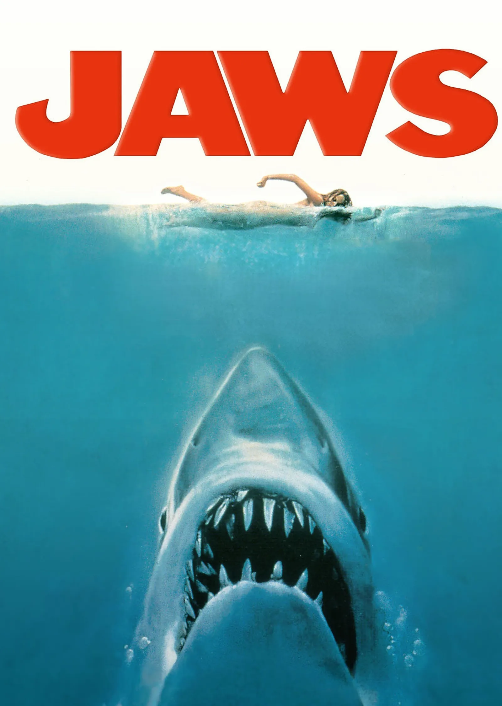 Kırmızı Jaws Logolu, Dişleri Açık Kocaman Köpek Balığı ve metal tablo