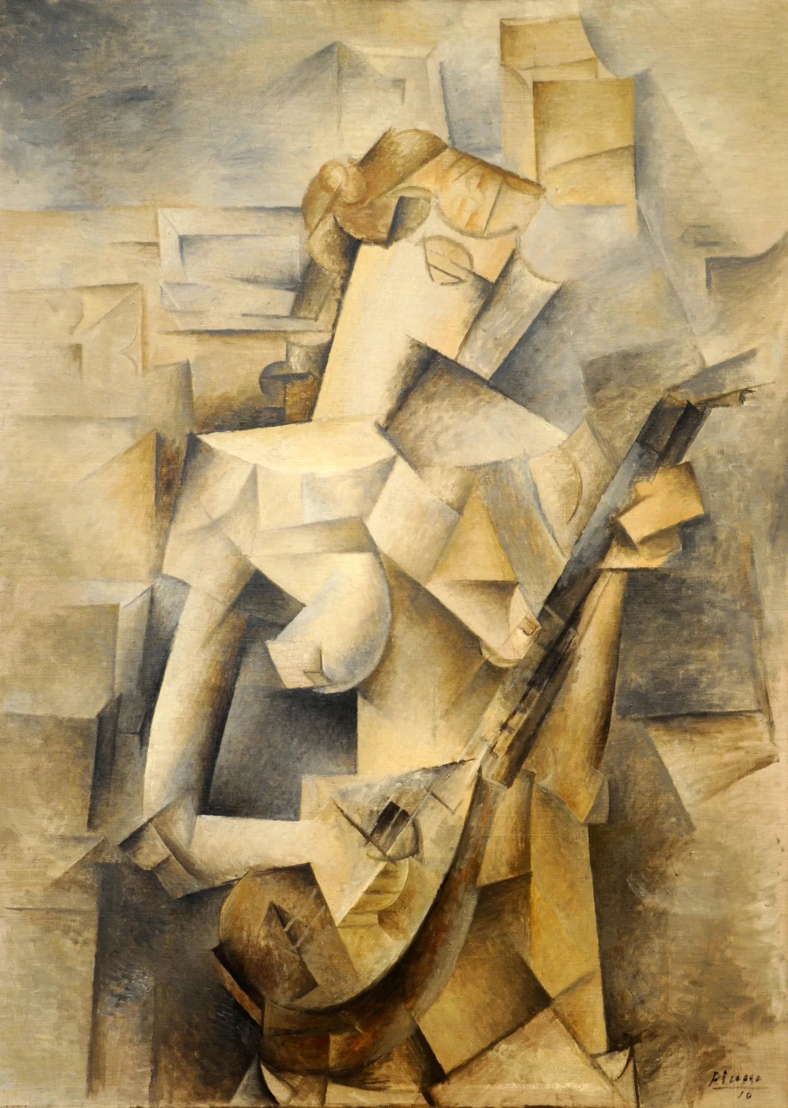 Picasso: Mandolinli Kız metal tablo
