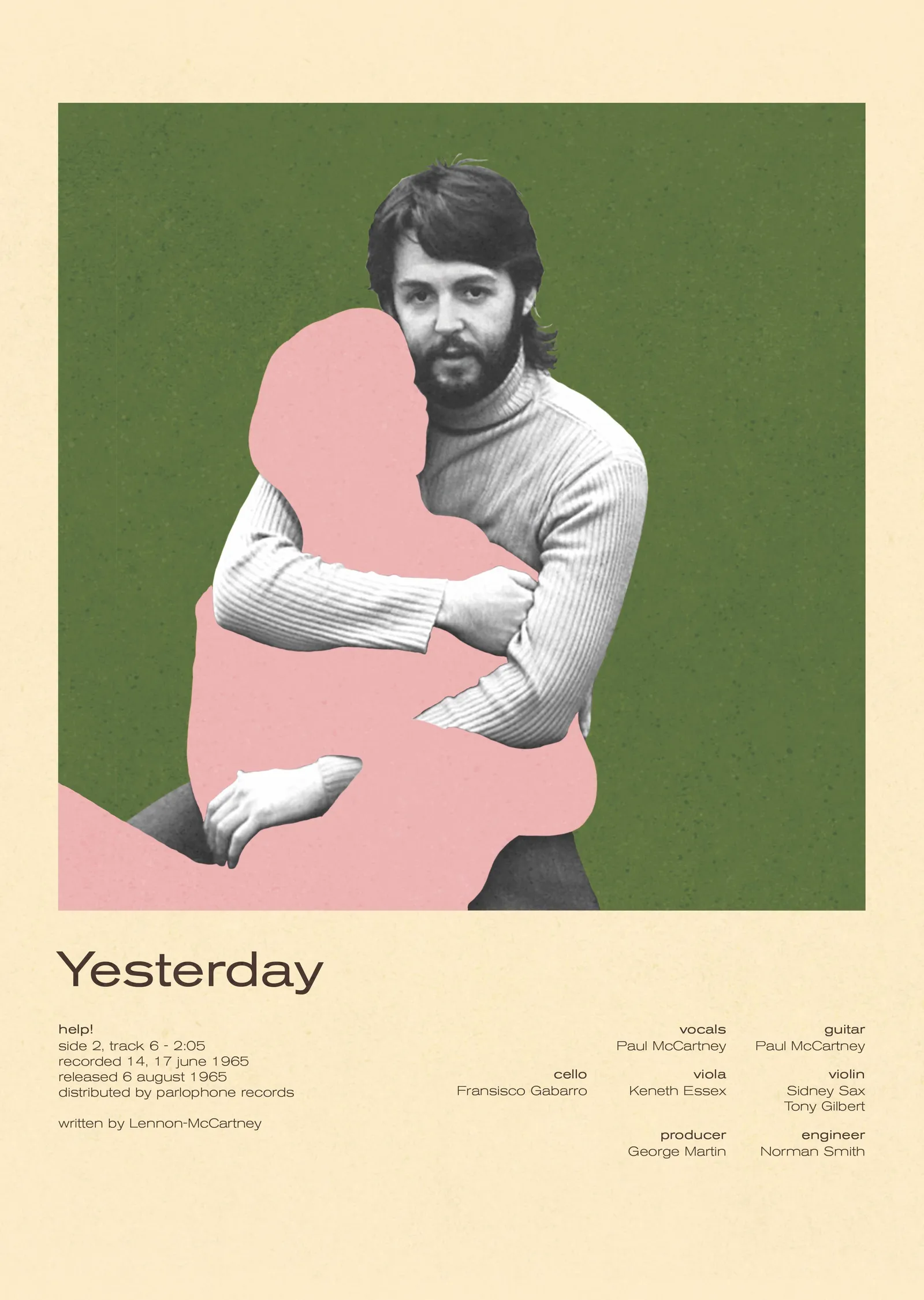 Paul McCartney - Yesterday metal tablo