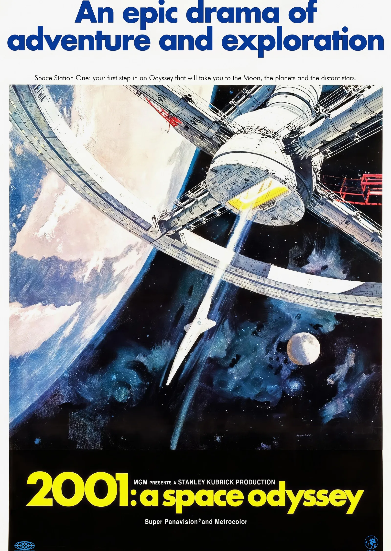 2001: A Space Odyssey - Uzay İstasyonu ve Uzay Mekiği metal tablo