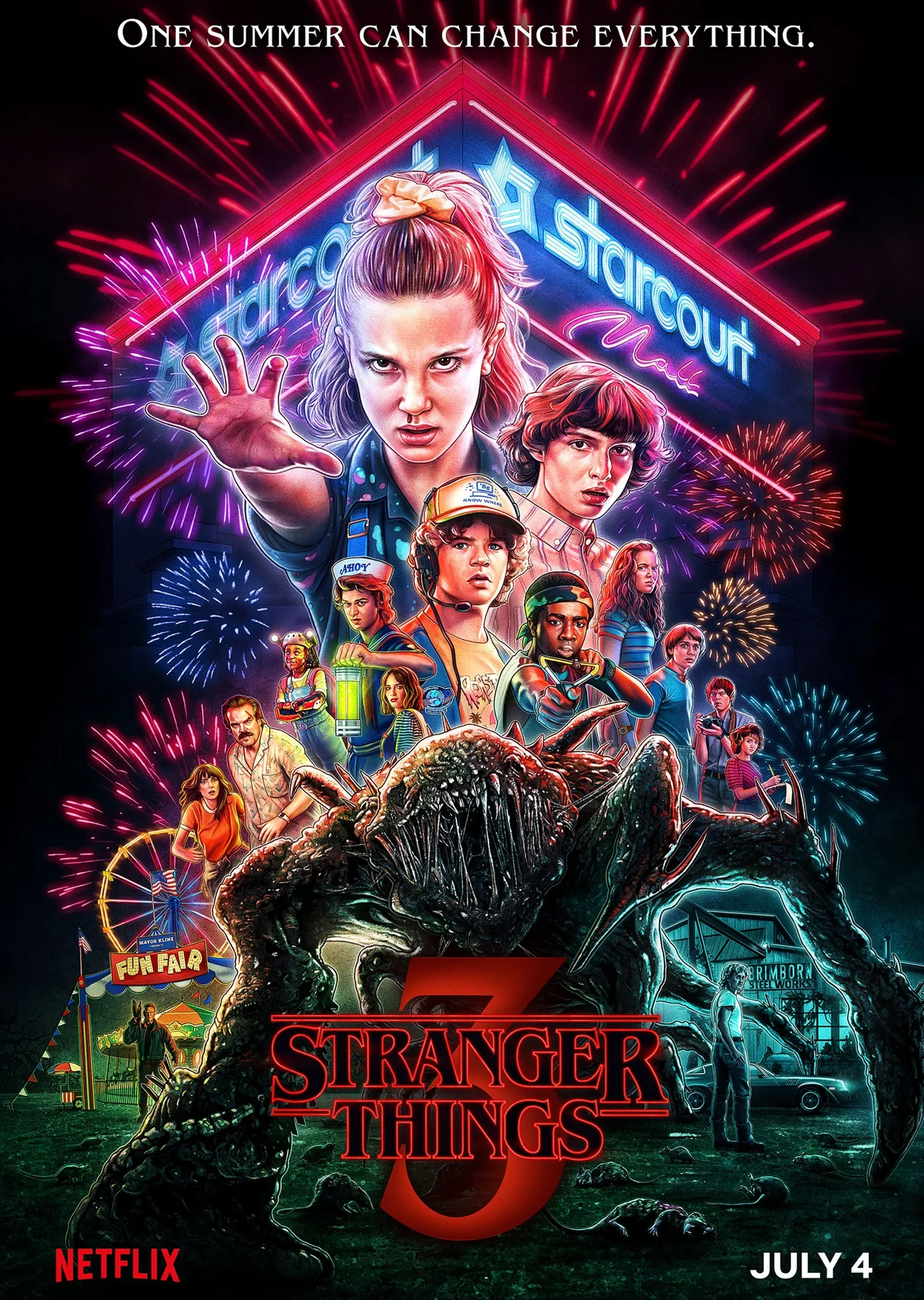 Stranger Things 3 metal tablo