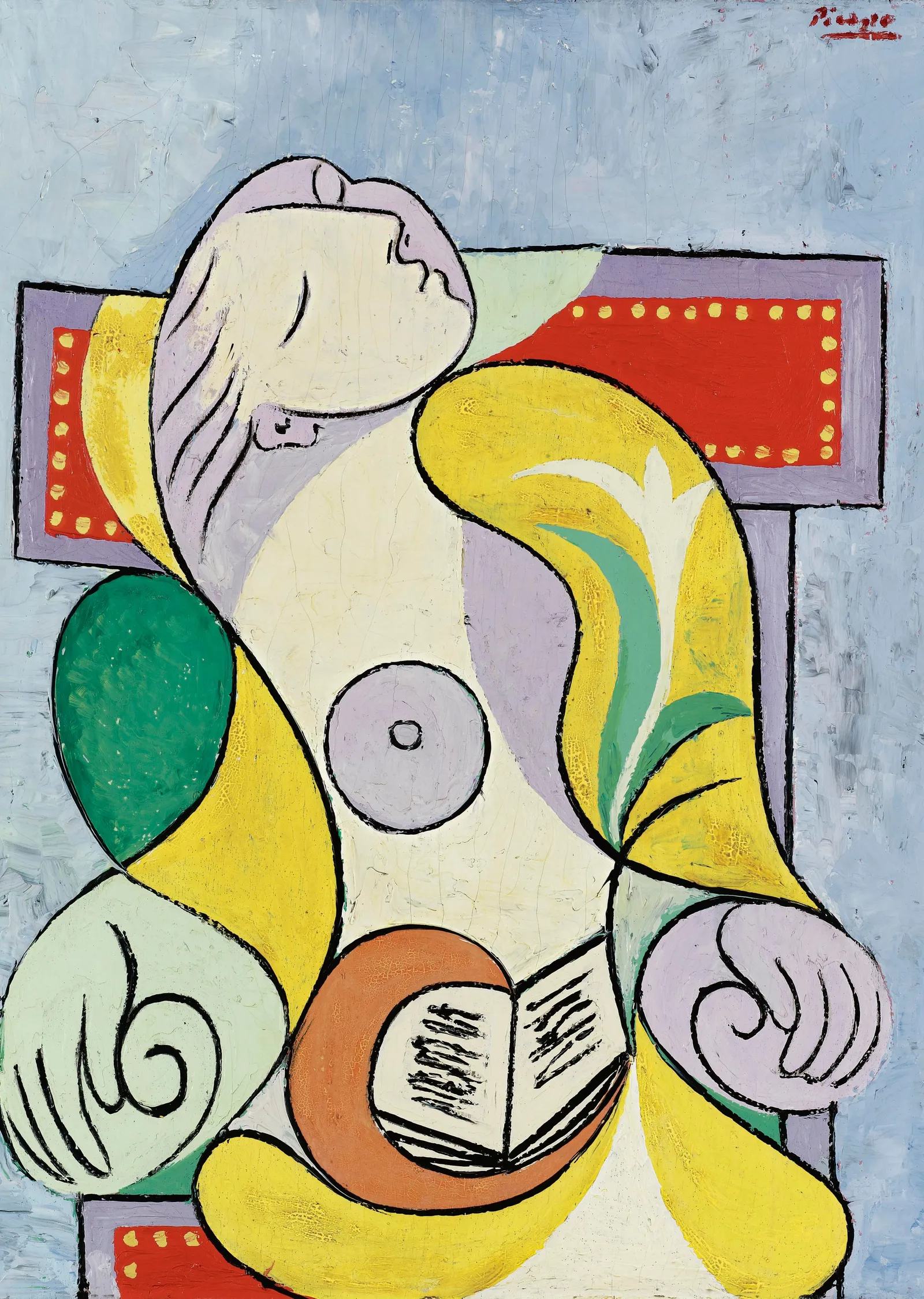 Picasso: Yatan Kadın Figürü metal tablo
