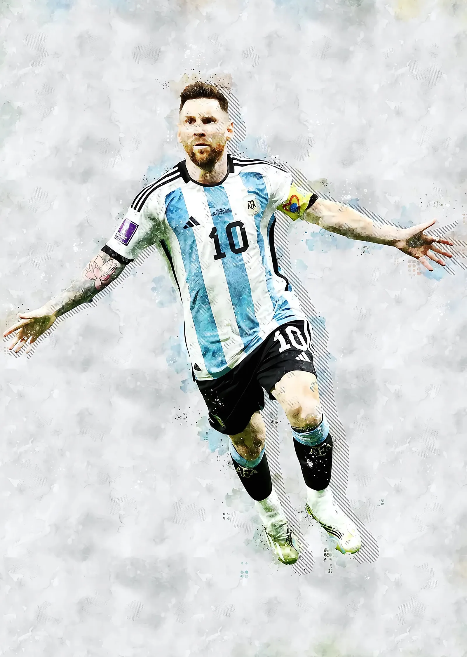 Lionel Messi Minimalist Kutlama metal tablo