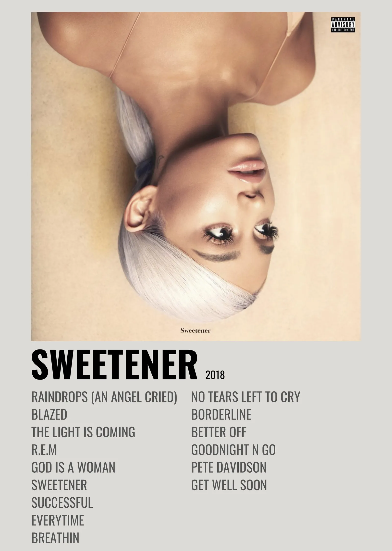 Sweetener 2018 metal tablo