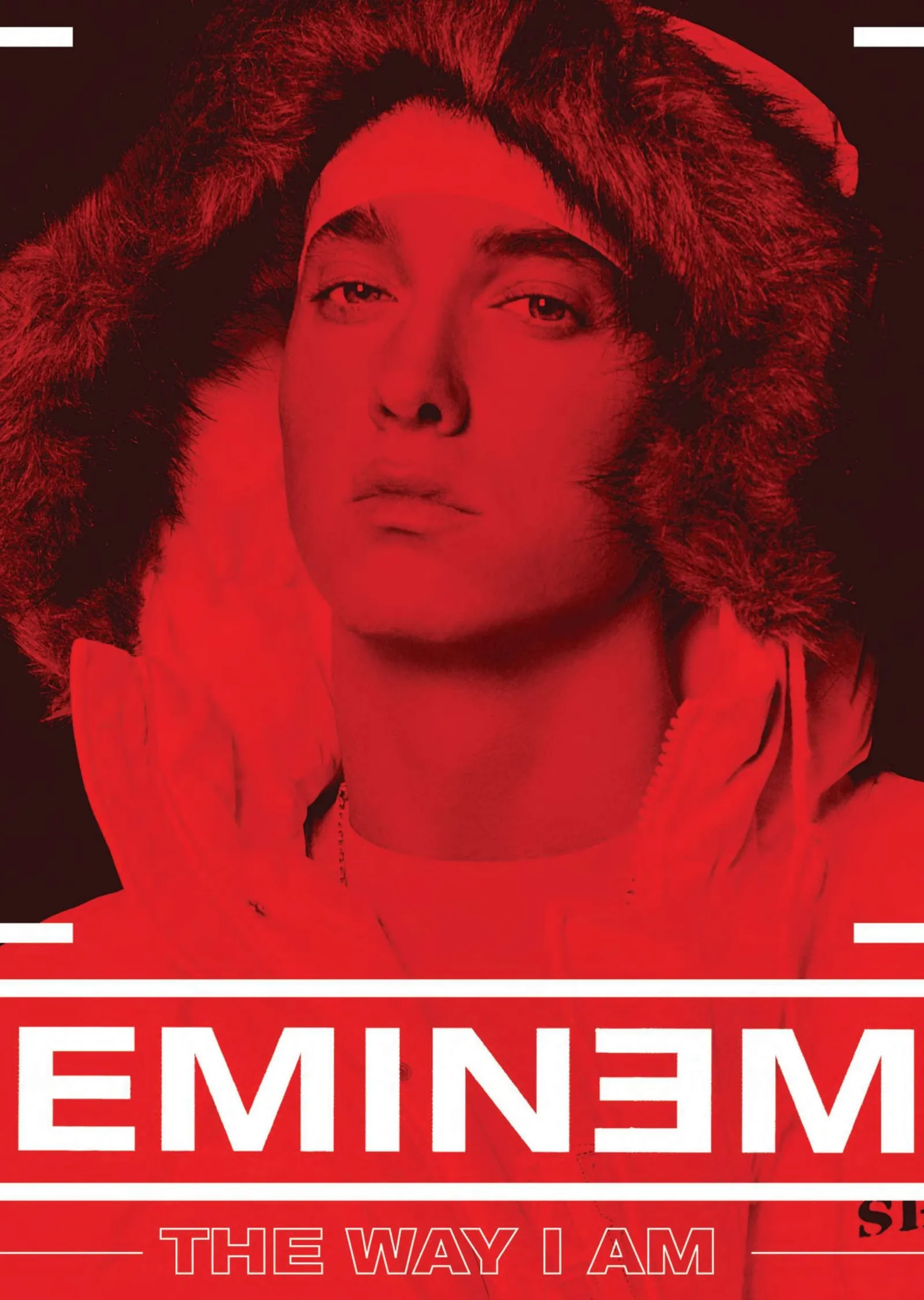 Kırmızı Tonda Eminem Portresi metal tablo