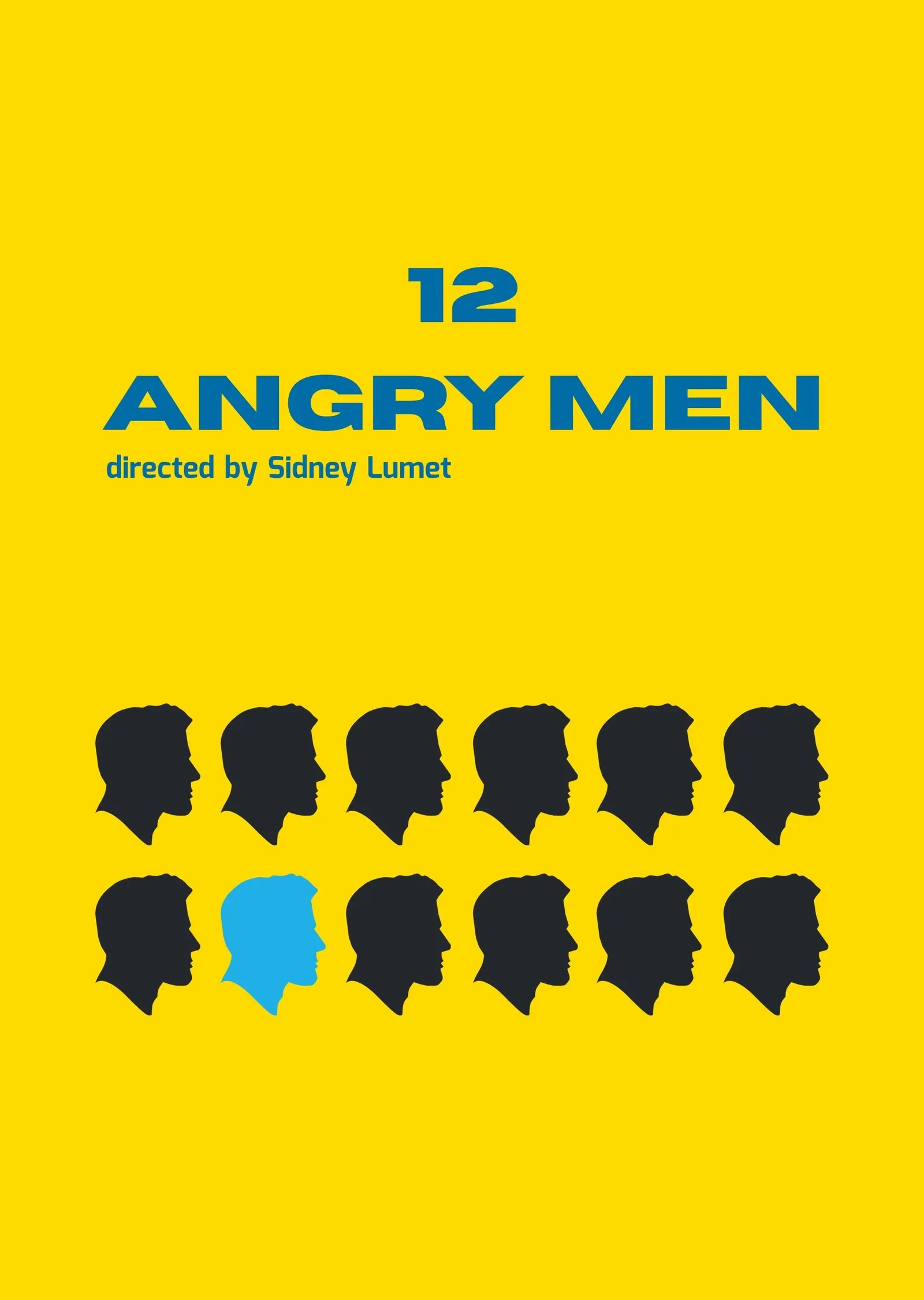 12 Angry Men: Sarı Zemin Jüri Silüetleri metal tablo
