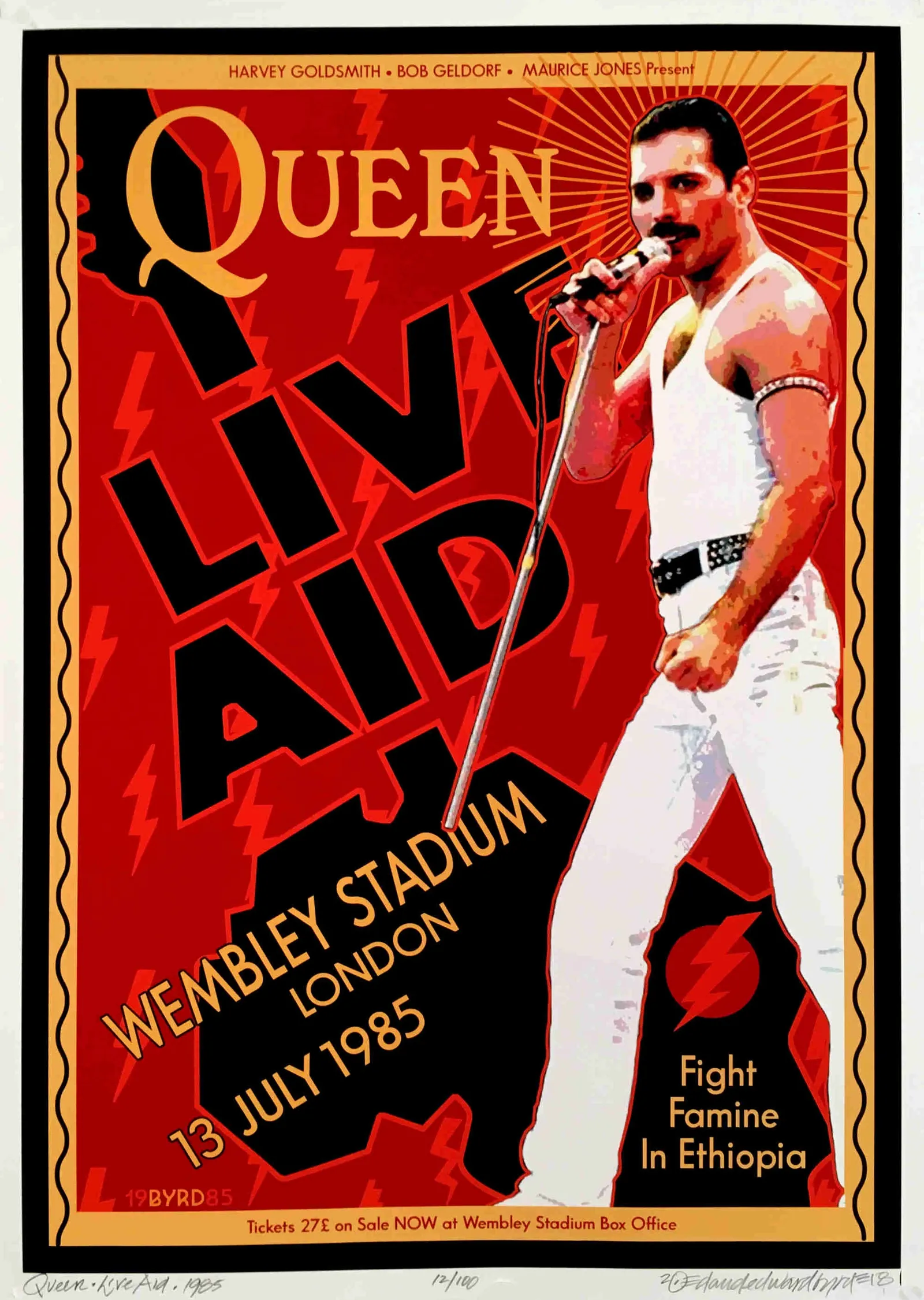 Queen Live Aid 1985 metal tablo