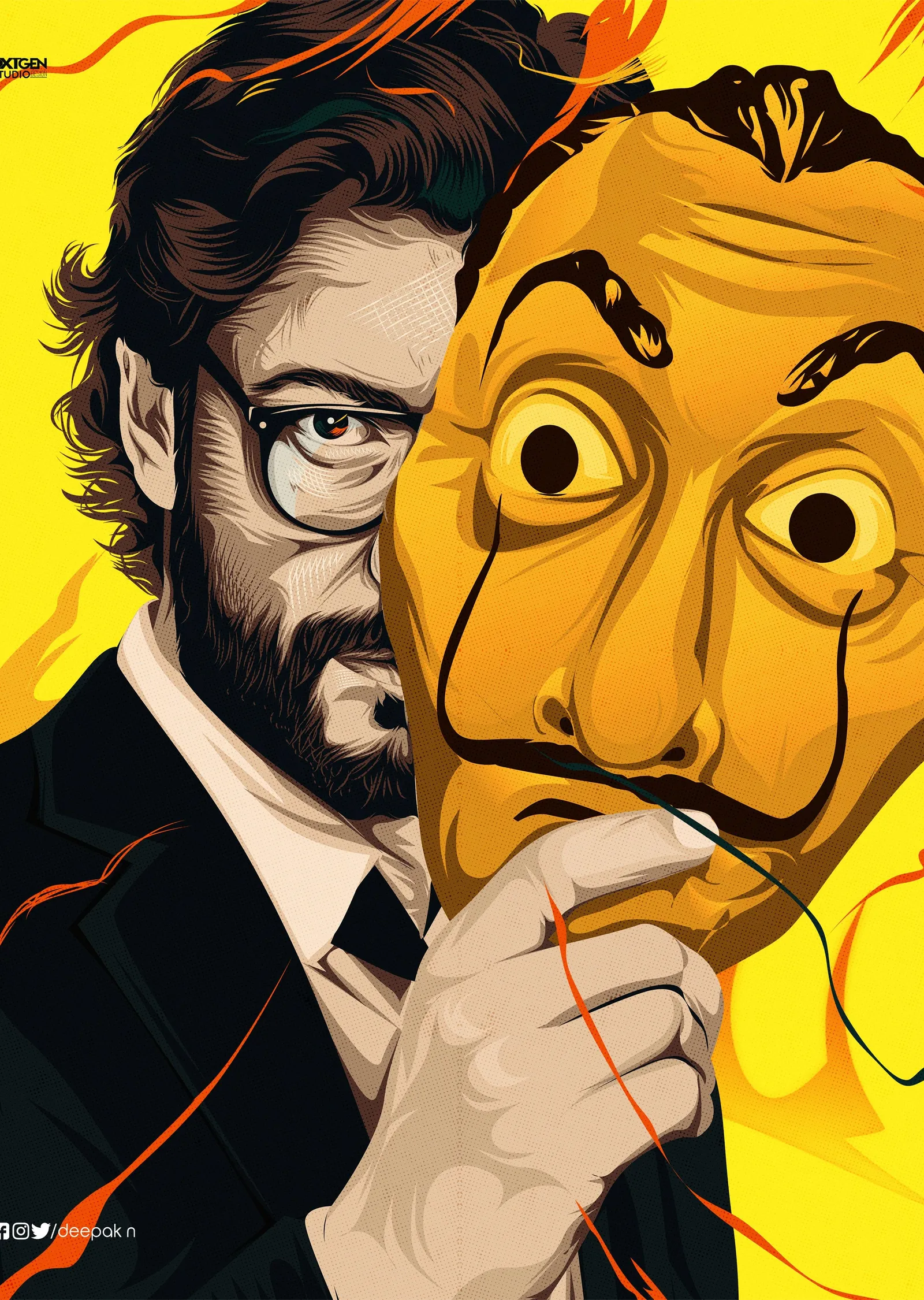 La Casa de Papel - The Professor Mask metal tablo