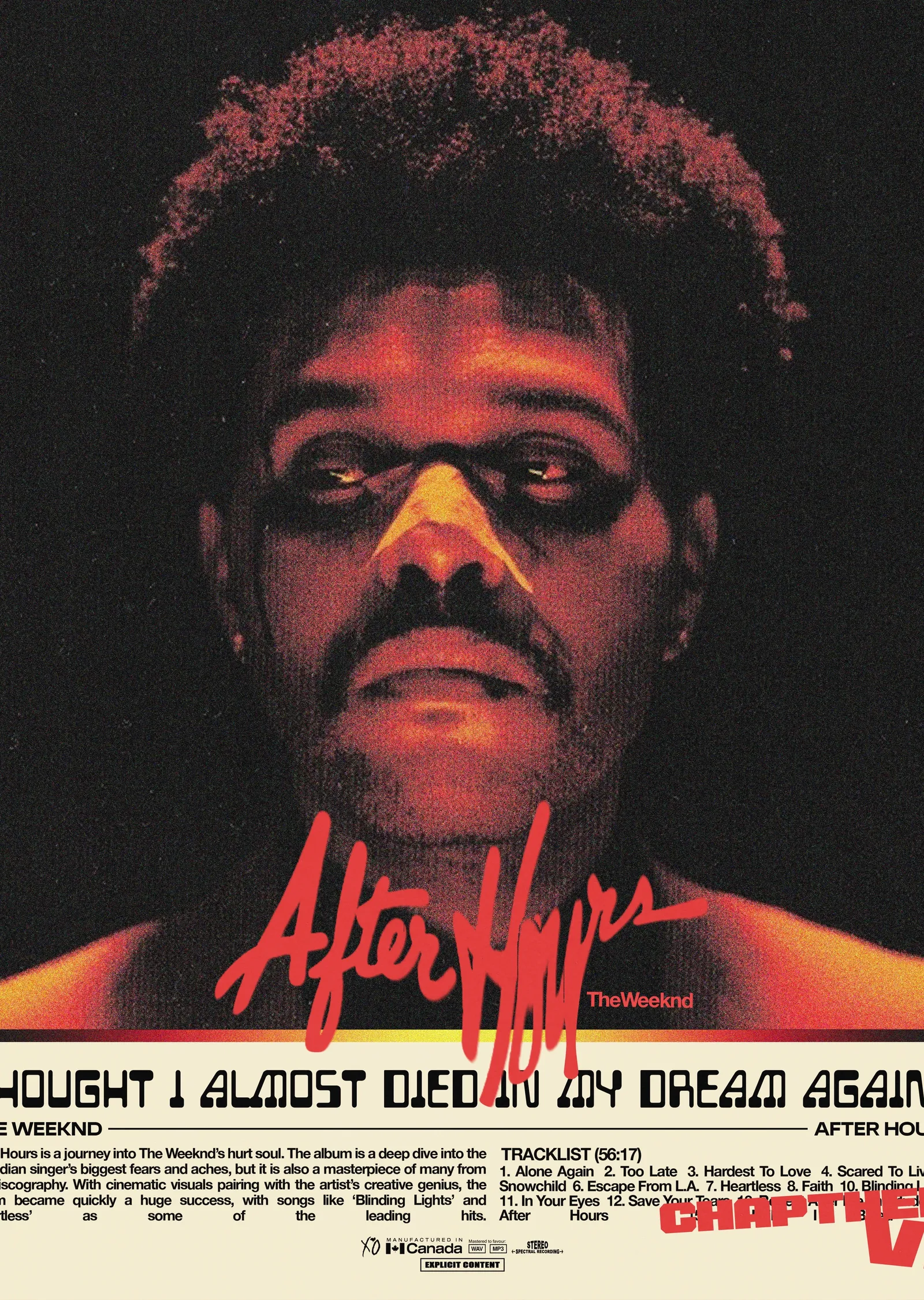 The Weeknd After Hours metal tablo