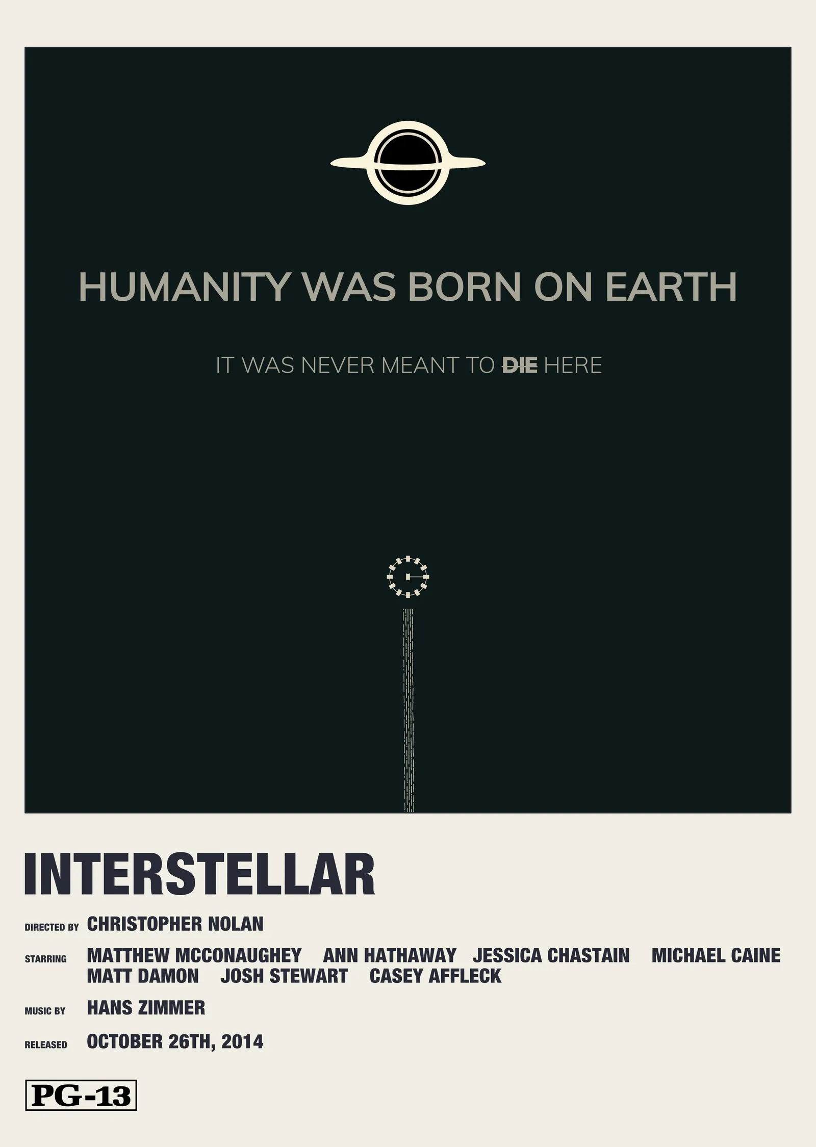 Interstellar - Yıldızlararası Film Posterı metal tablo