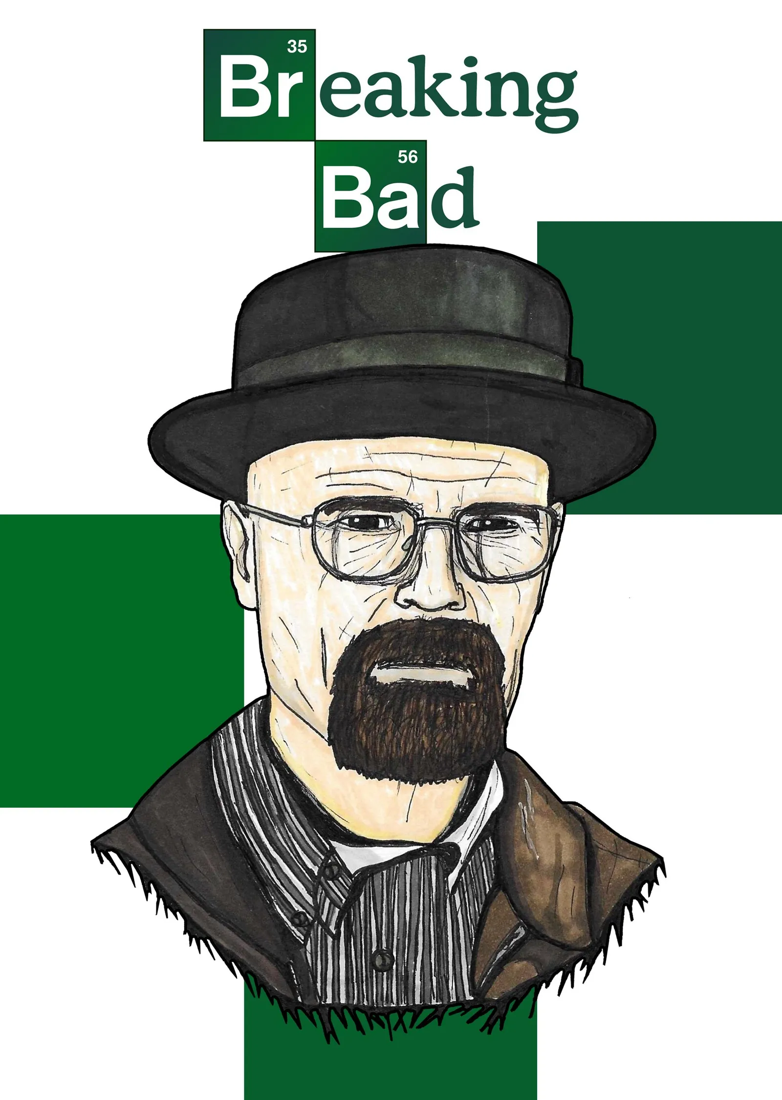 Walter White İllüstrasyonu metal tablo