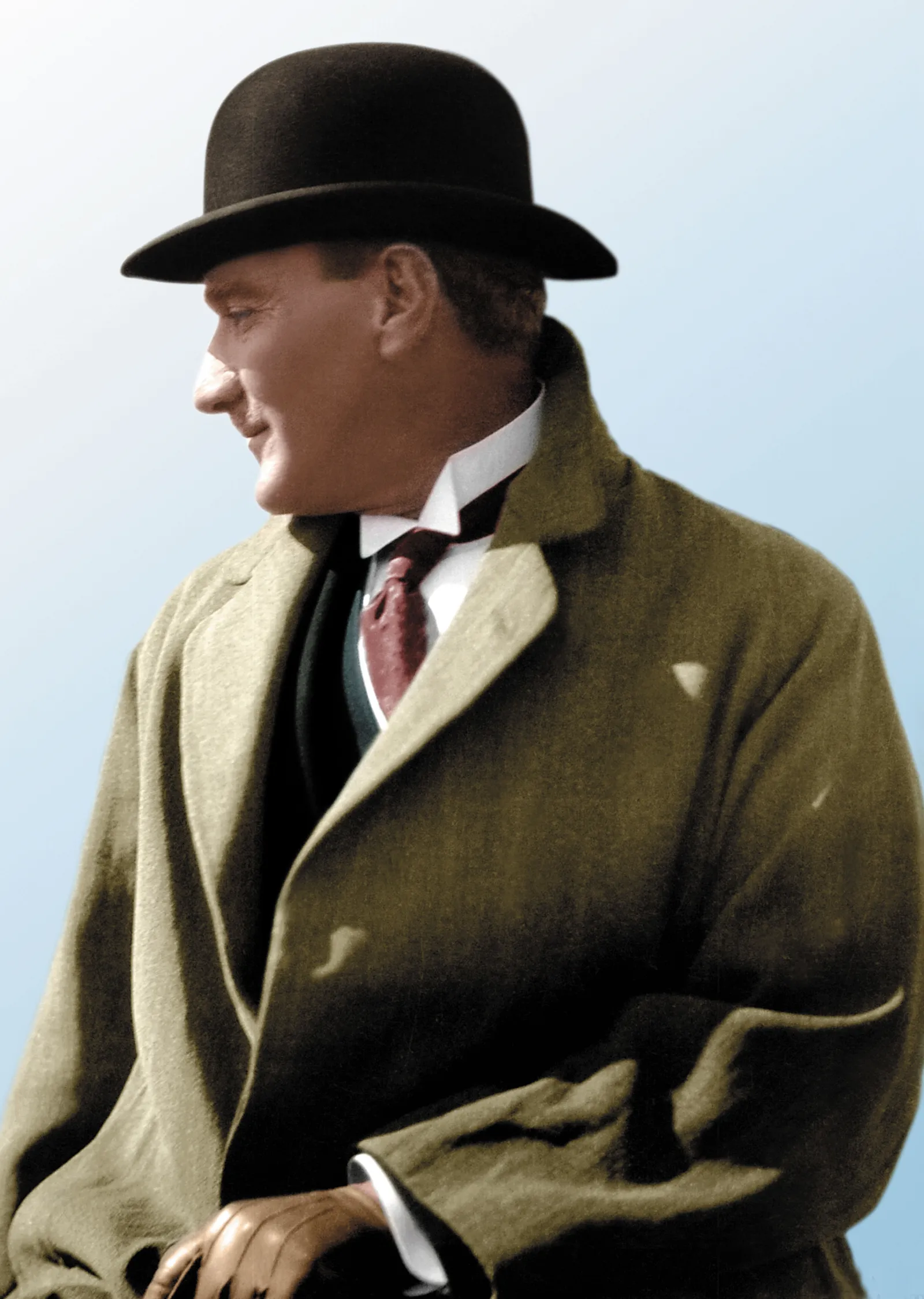 Melon Şapkalı Atatürk Fotoğrafı metal tablo