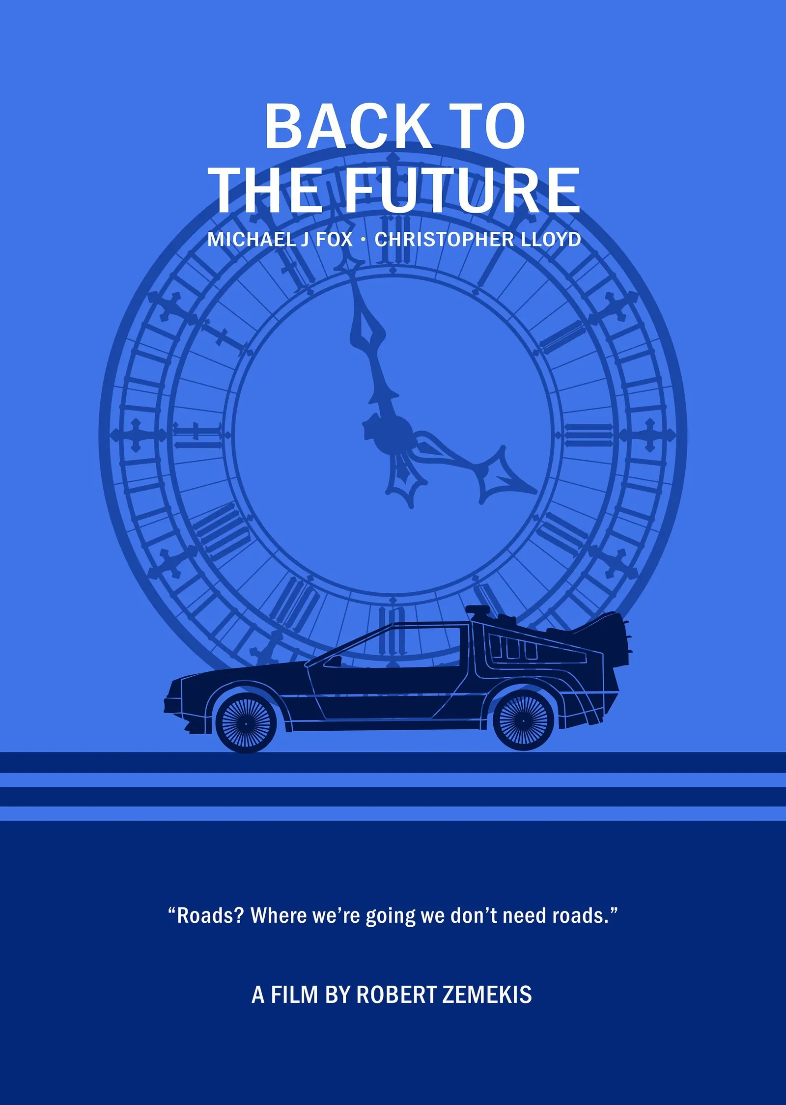 Mavi Saat - Back to the Future metal tablo
