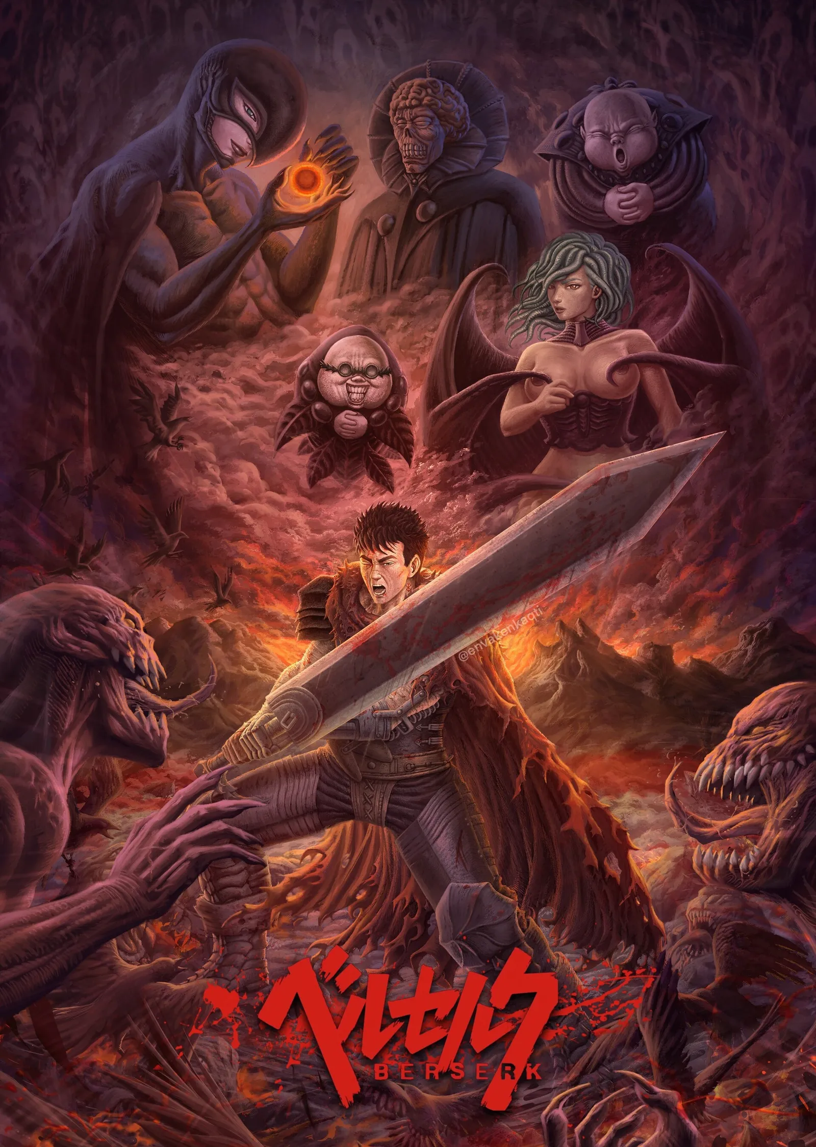 Berserk: Karanlık Atmosfer metal tablo