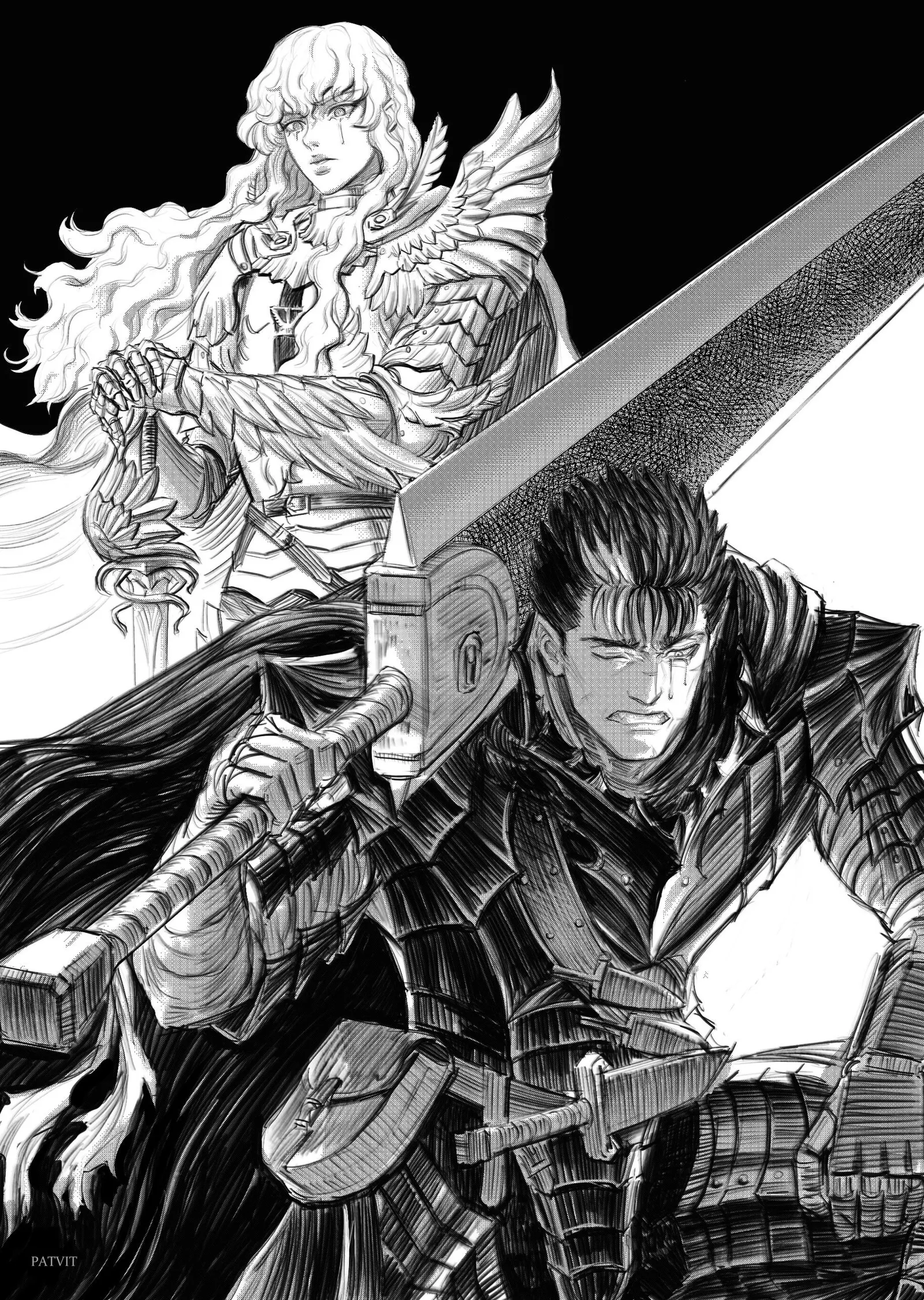 Berserk: Guts ve Griffith metal tablo