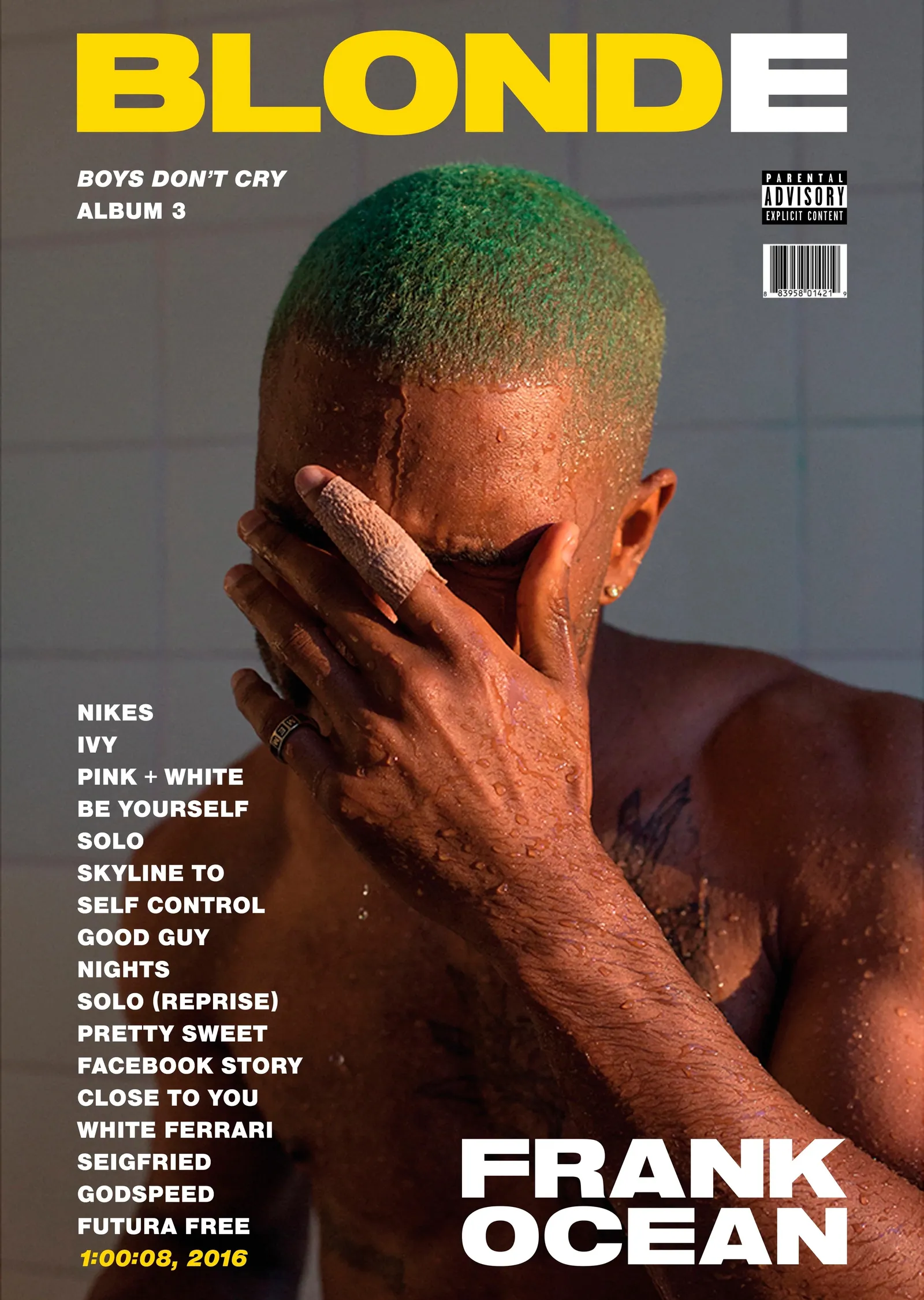 Frank Ocean Blonde - Yeşil Saçlı Şarkıcı Portresi metal tablo