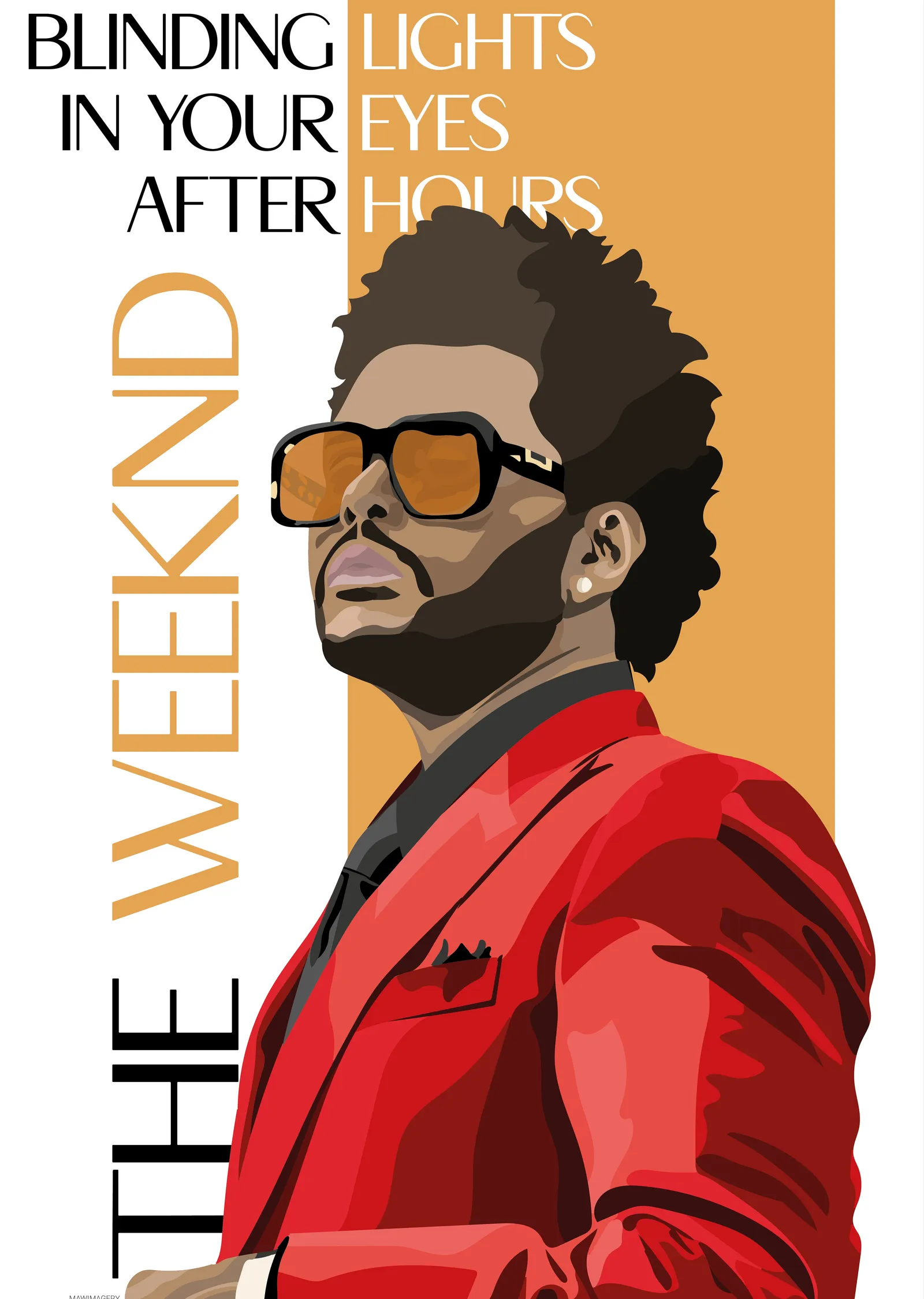 The Weeknd - Blinding Lights metal tablo