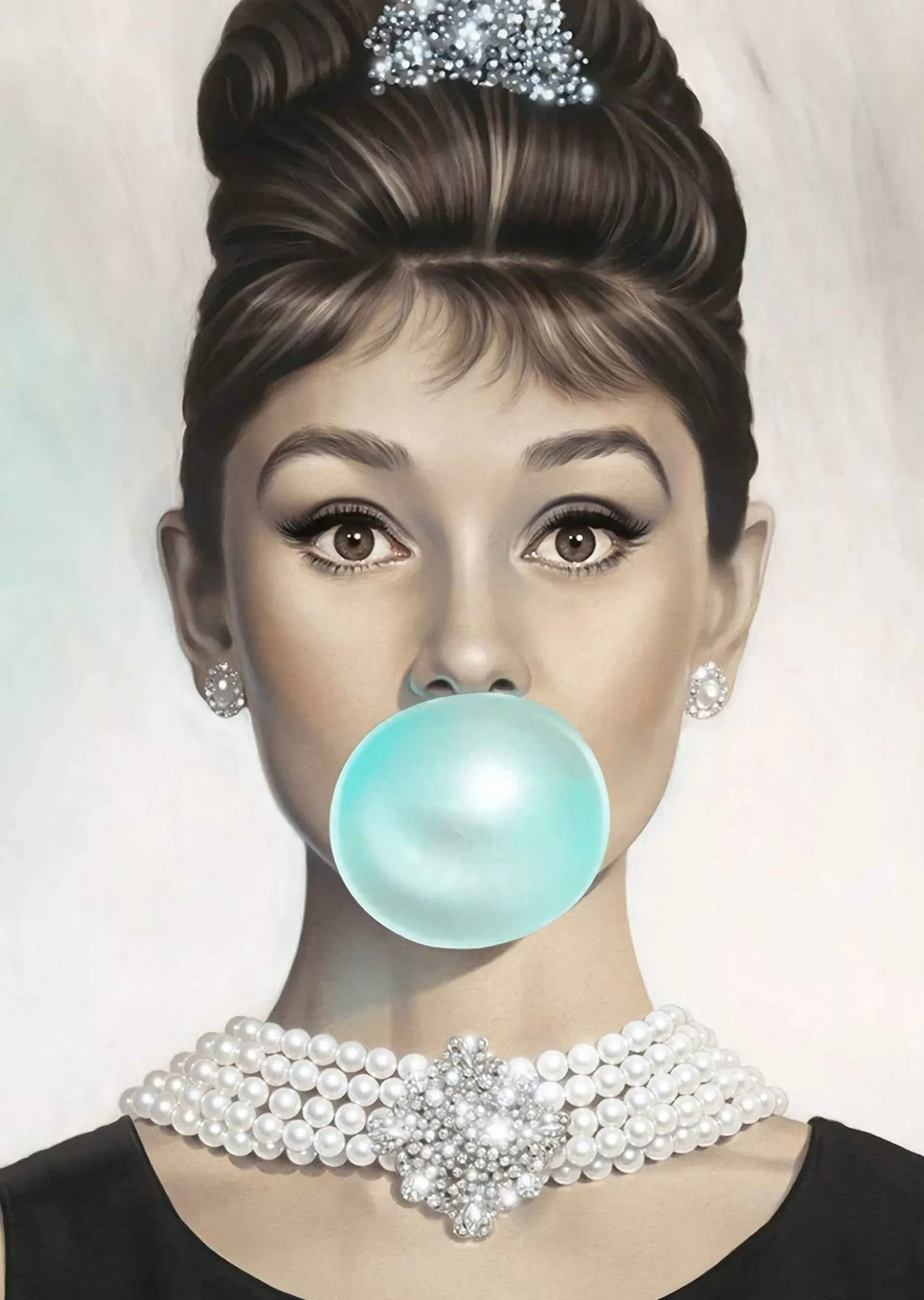 Audrey Hepburn: Bubblegum Sanatı metal tablo