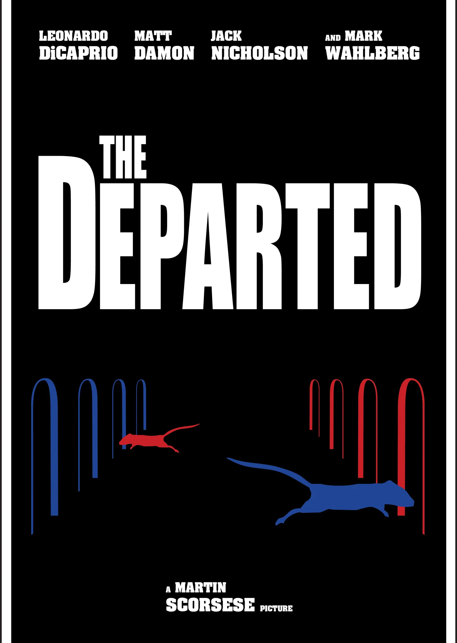 The Departed - Kırmızı Mavi Beyaz metal tablo