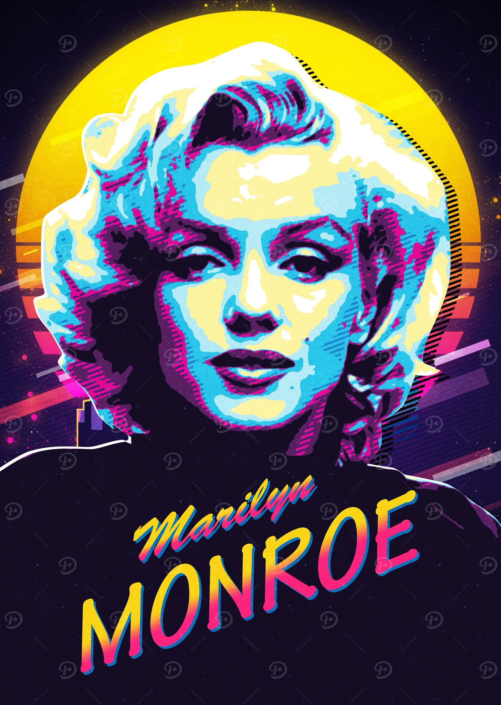 Marilyn Monroe Retro Portre metal tablo